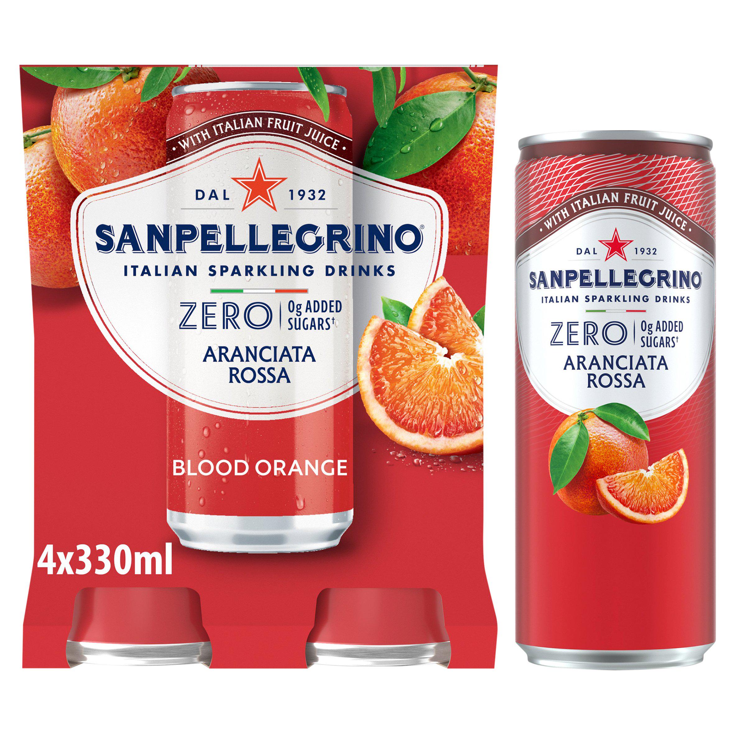 San Pellegrino Zero Blood Orange 4 x 330ml