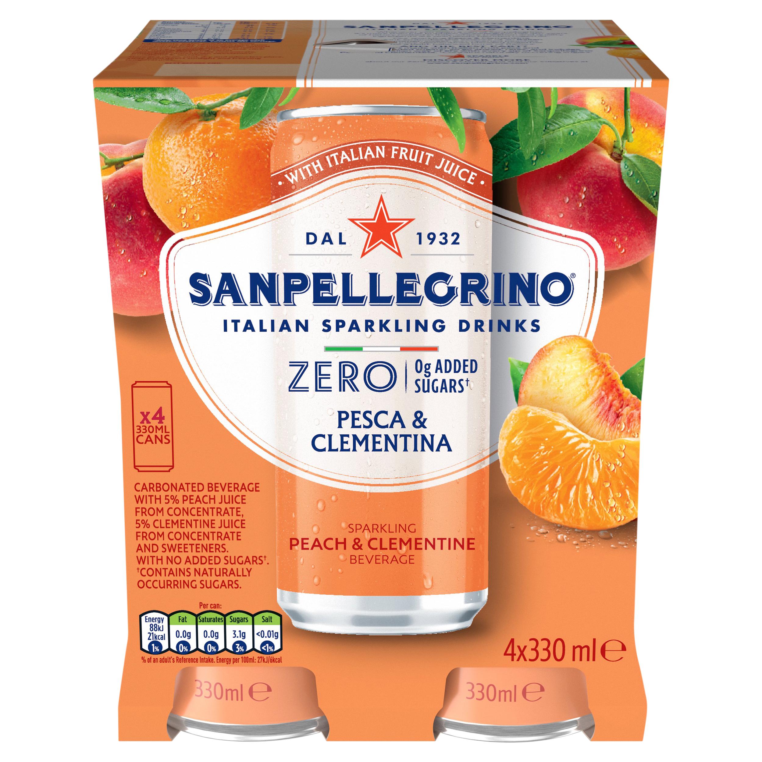 San Pellegrino Zero Peach & Clementine 4 x 330ml thumbnail 6