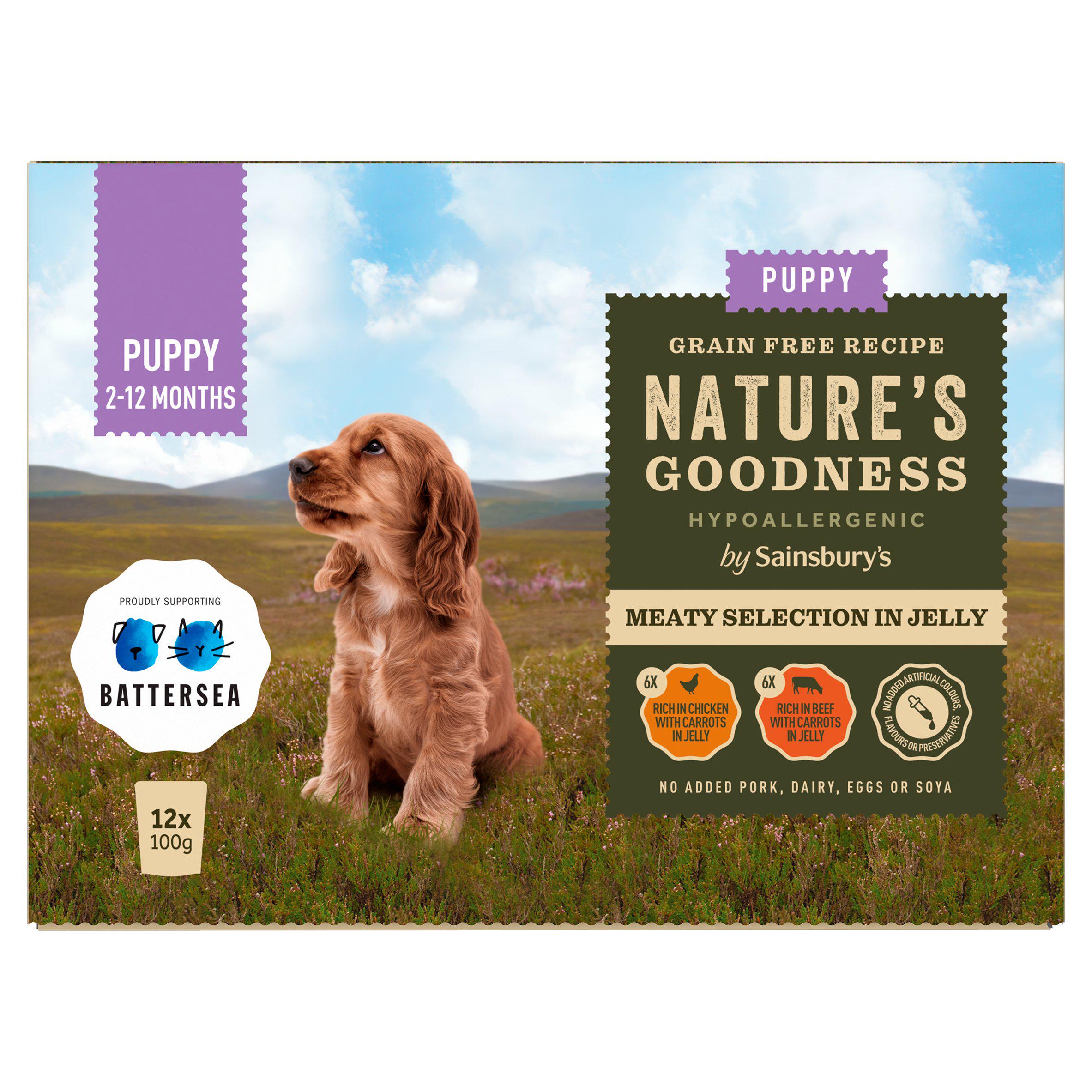 Sainsbury's Puppy Nature's Goodness Meaty Selection in Jelly 2-12 Months Dog Food 12 x 100g