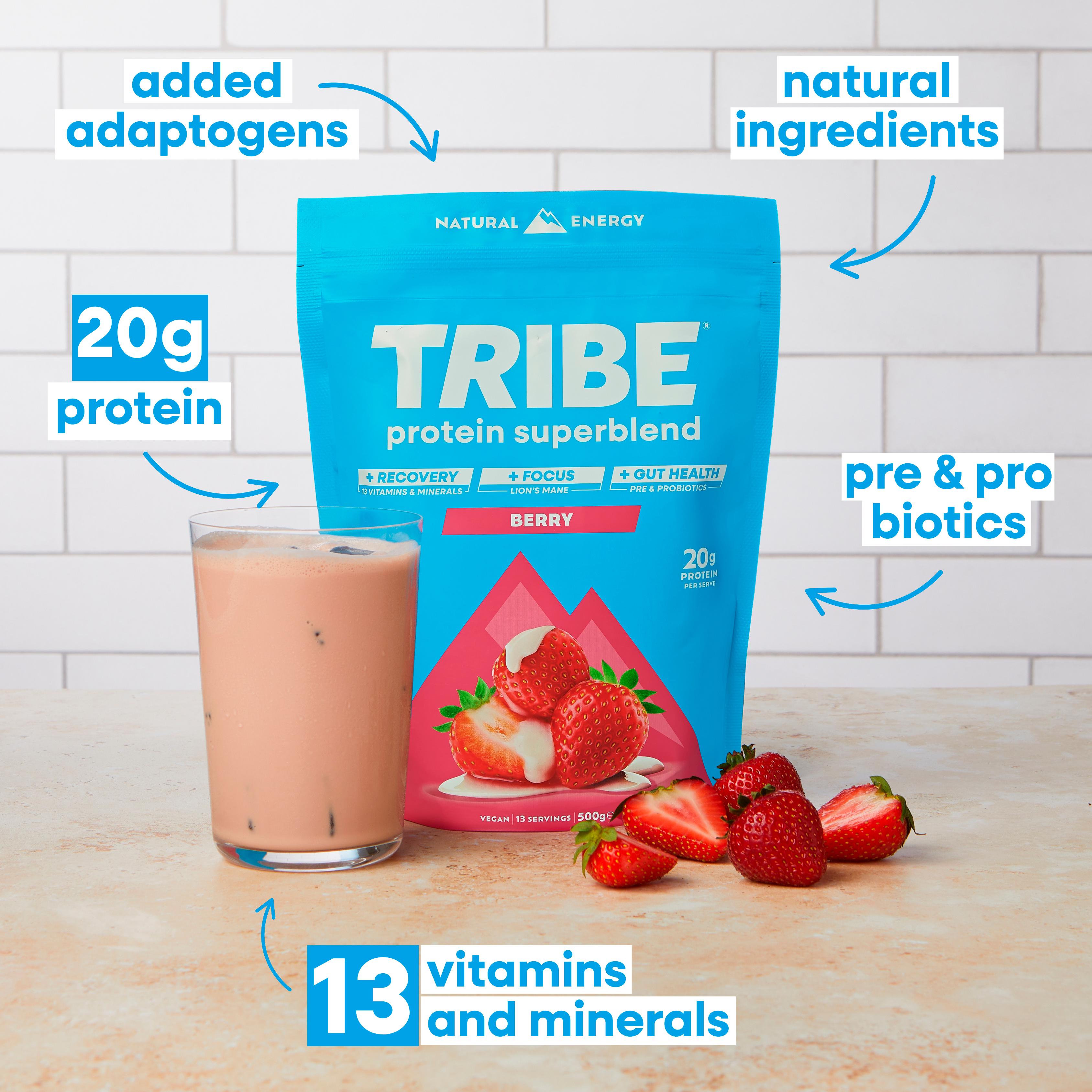 Tribe Protein Superblend Berry 500g thumbnail 3