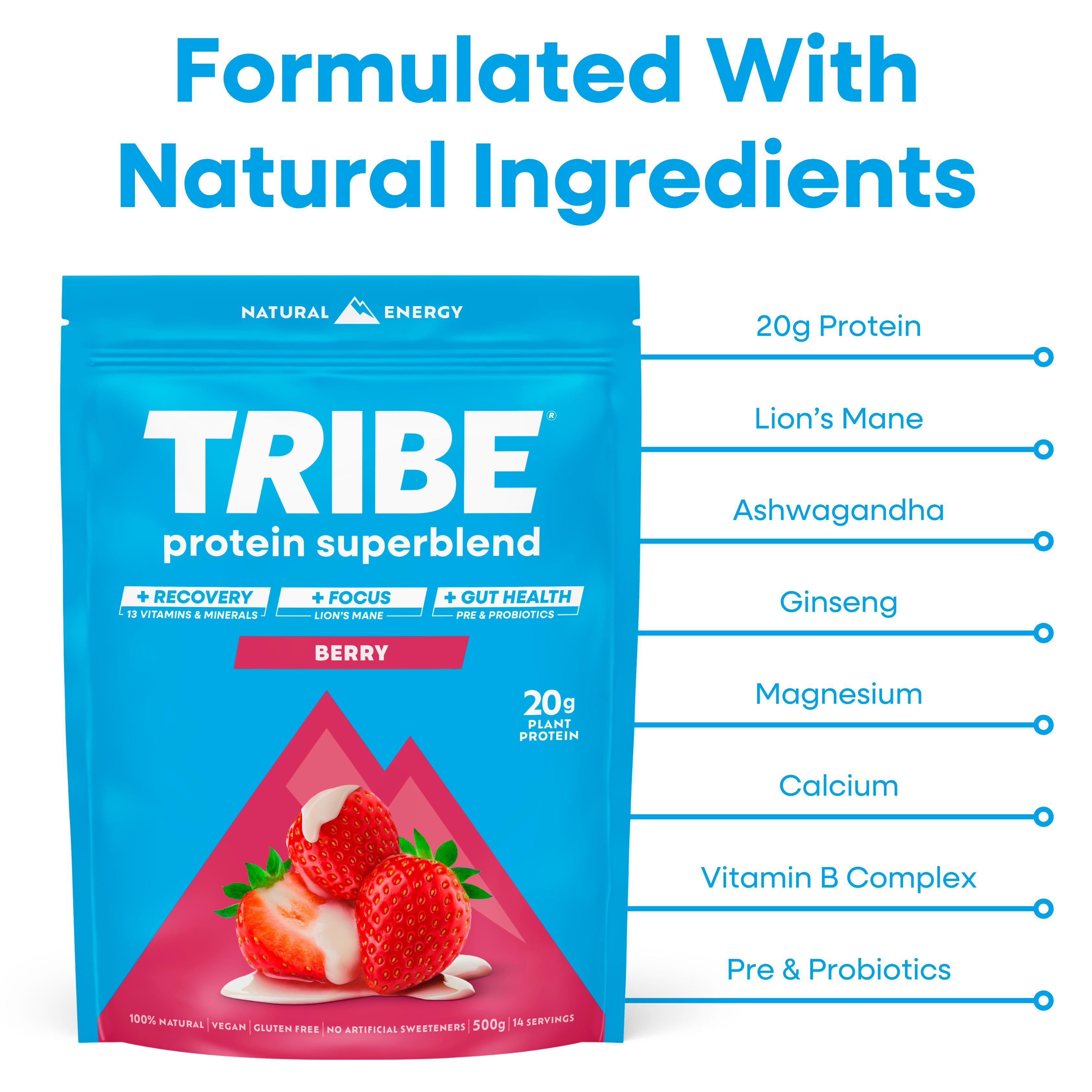 Tribe Protein Superblend Berry 500g thumbnail 5