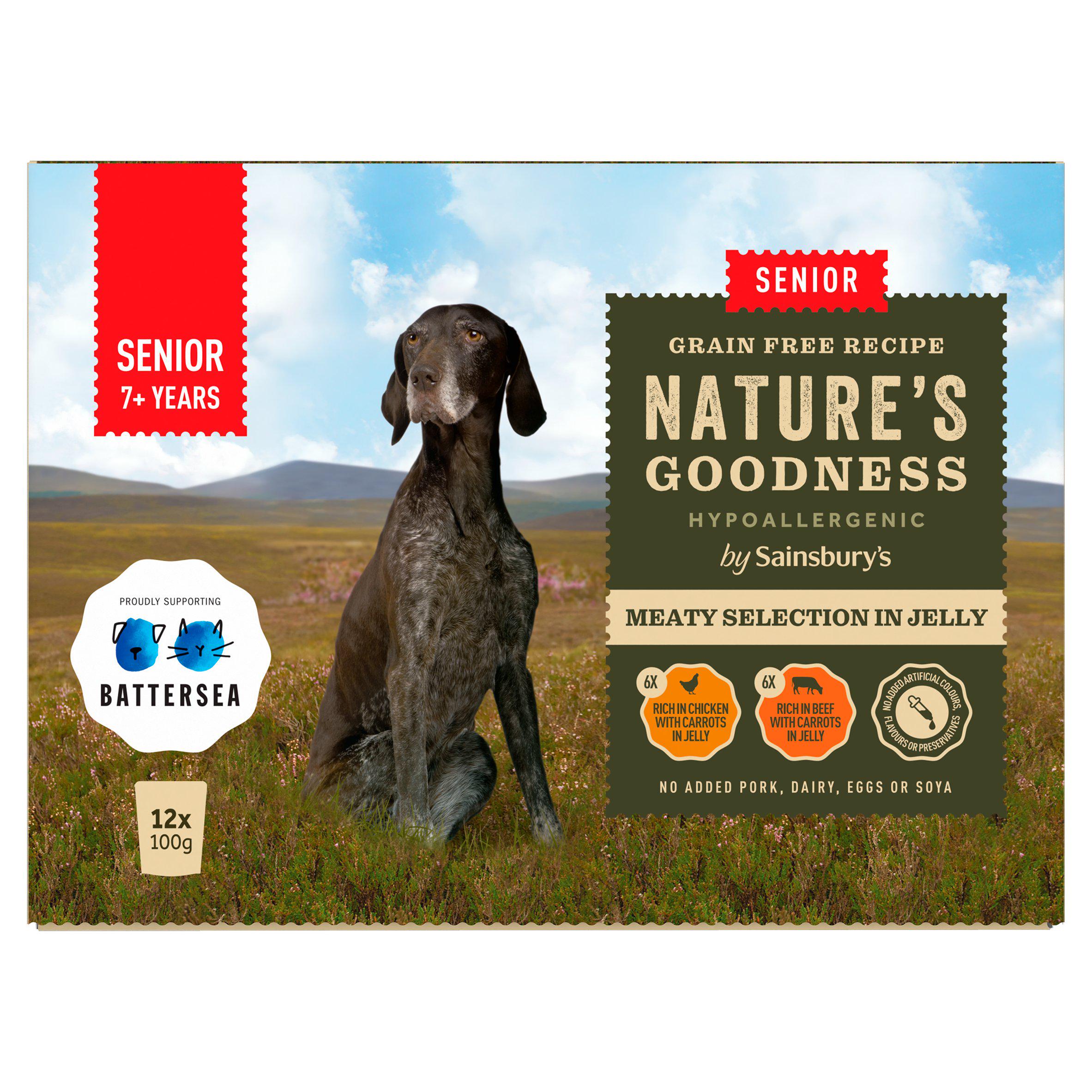 Sainsbury's Nature's Goodness Meaty Selection in Jelly Senior Dog Food 7+ Years 12 x 100g