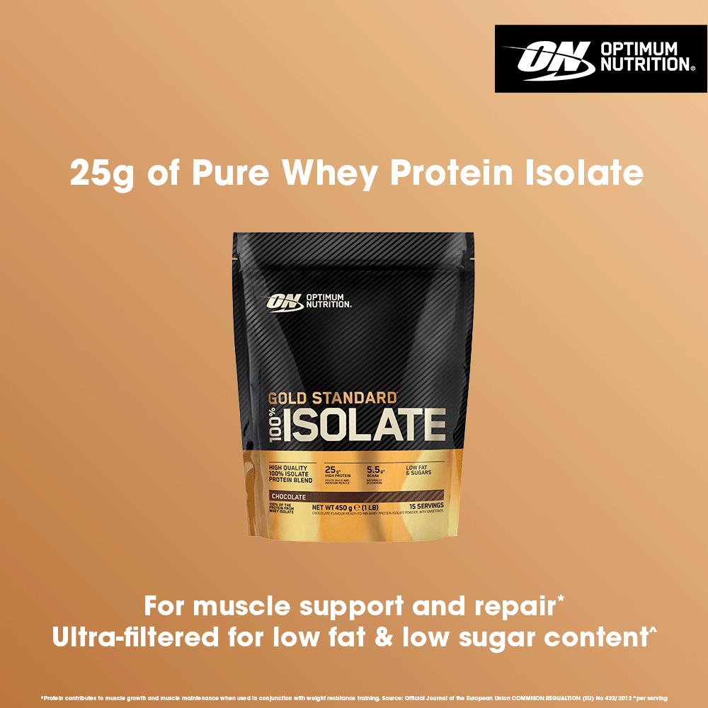 Optimum Nutrition 100% Gold Standard Isolate Chocolate 15 Servings 450g thumbnail 4