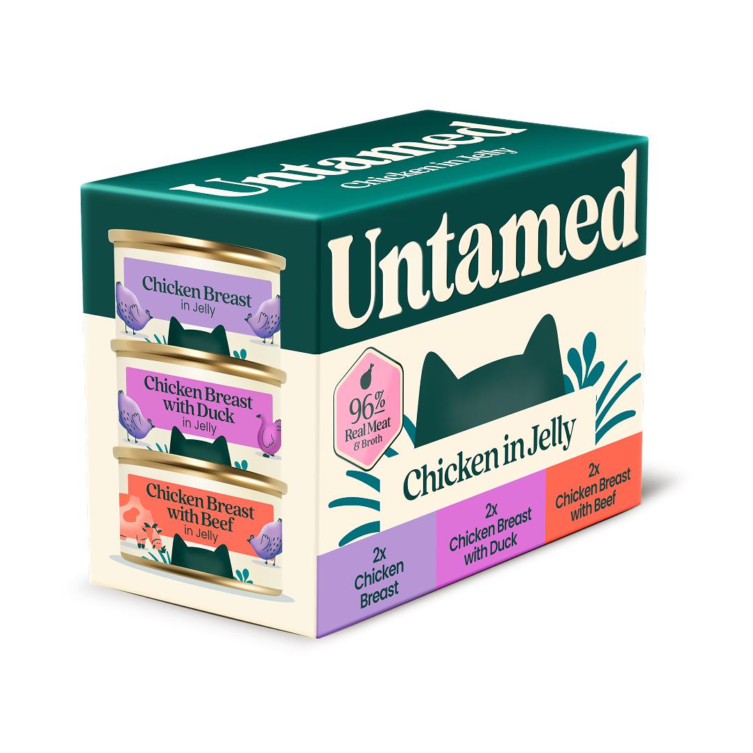 Untamed Wet Cat Food in Jelly Chicken Selection Box 6 x 75g thumbnail 2