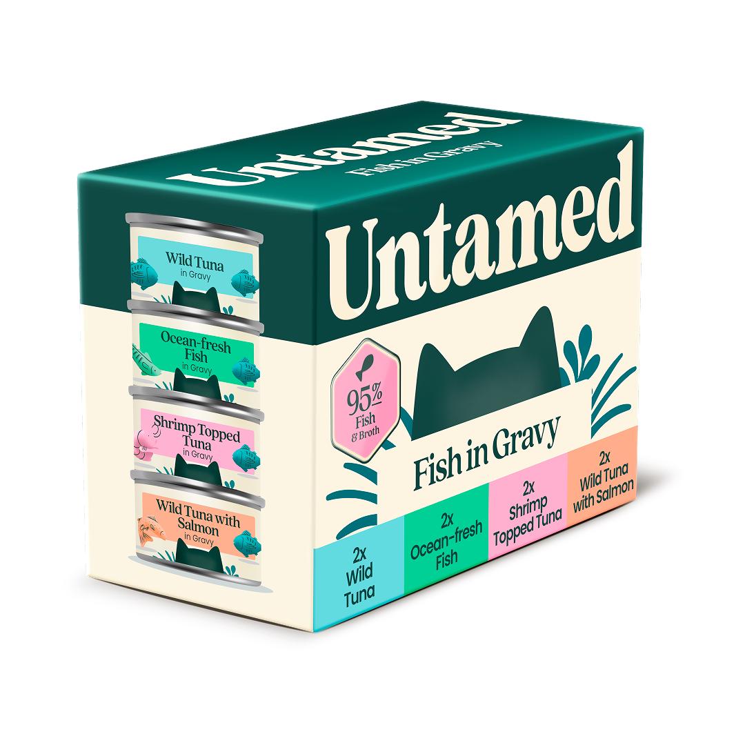 Untamed Wet Cat Food in Gravy Fish Selection Box 6 x 75g thumbnail 2