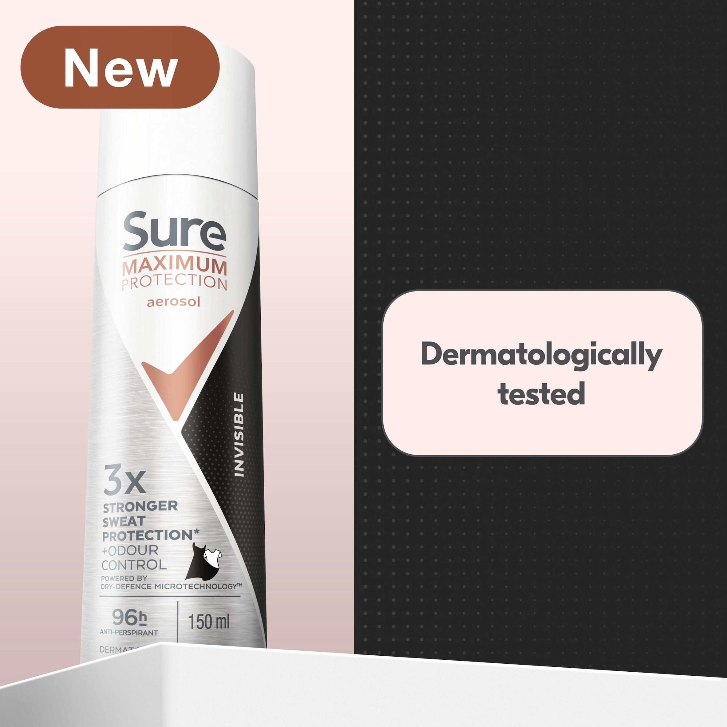 Sure Maximum Protection Anti Perspirant Aerosol Invisible 150ml thumbnail 2