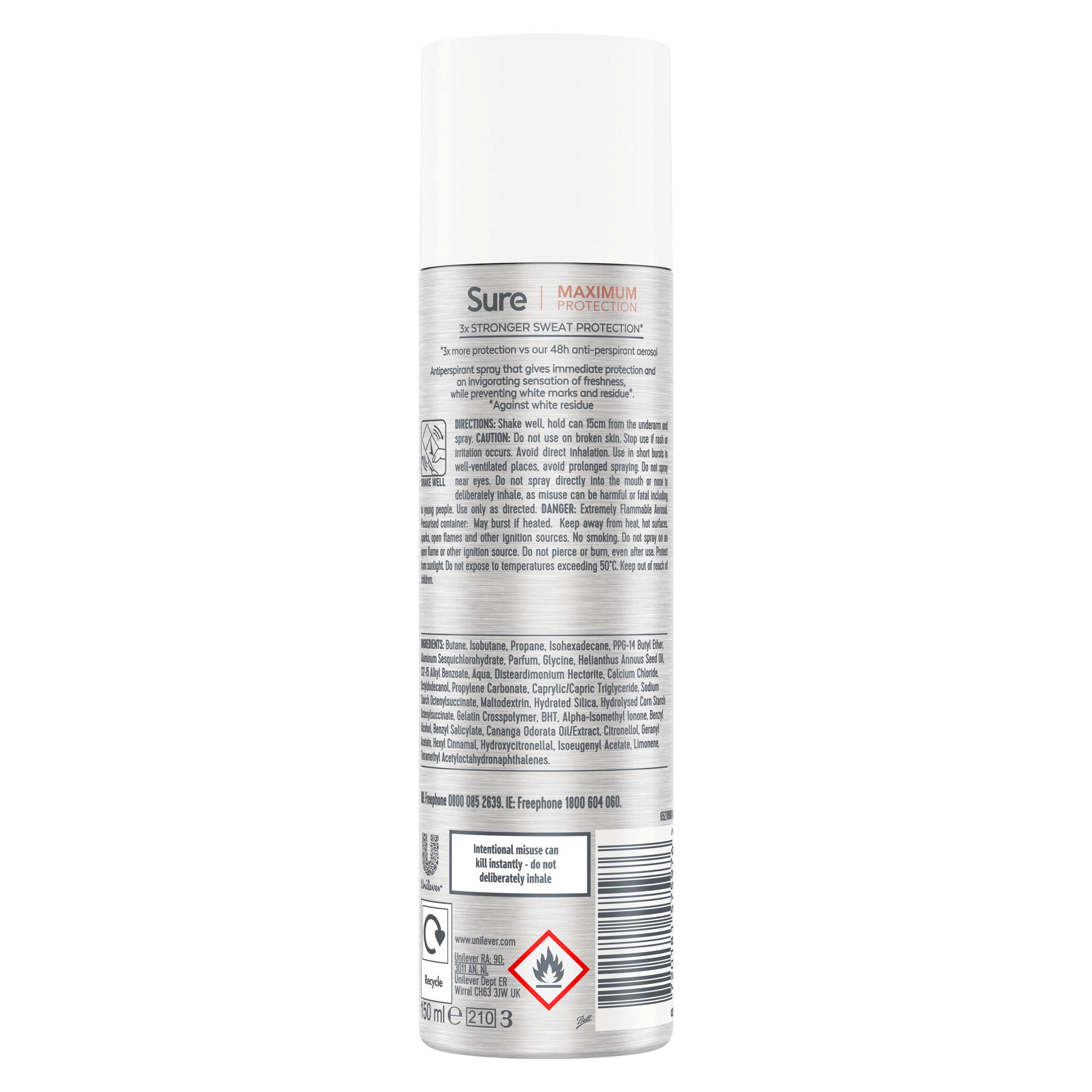 Sure Maximum Protection Anti Perspirant Aerosol Invisible 150ml thumbnail 6