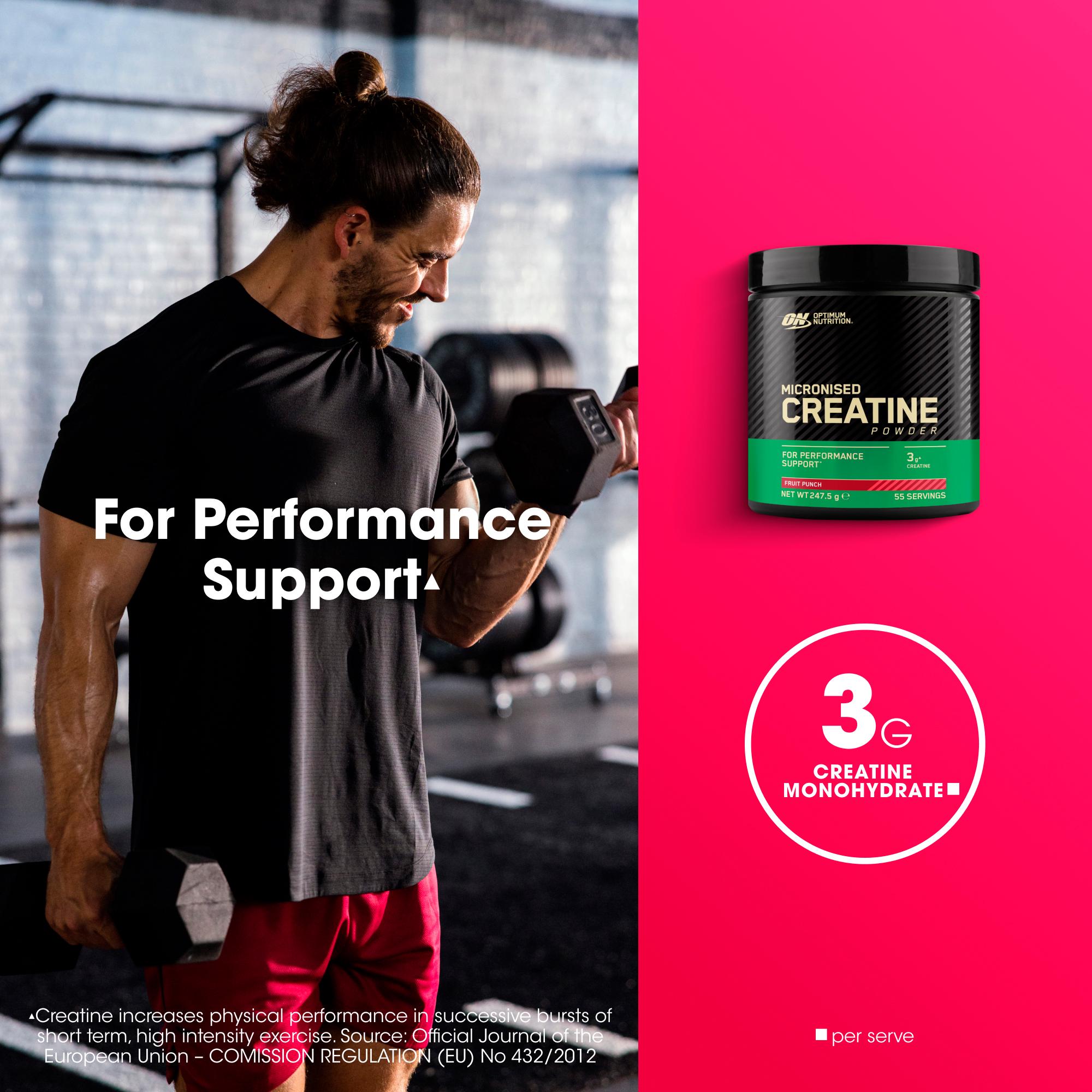 Optimum Nutrition Fruit Punch Micronised Creatine Powder 247.5g thumbnail 3