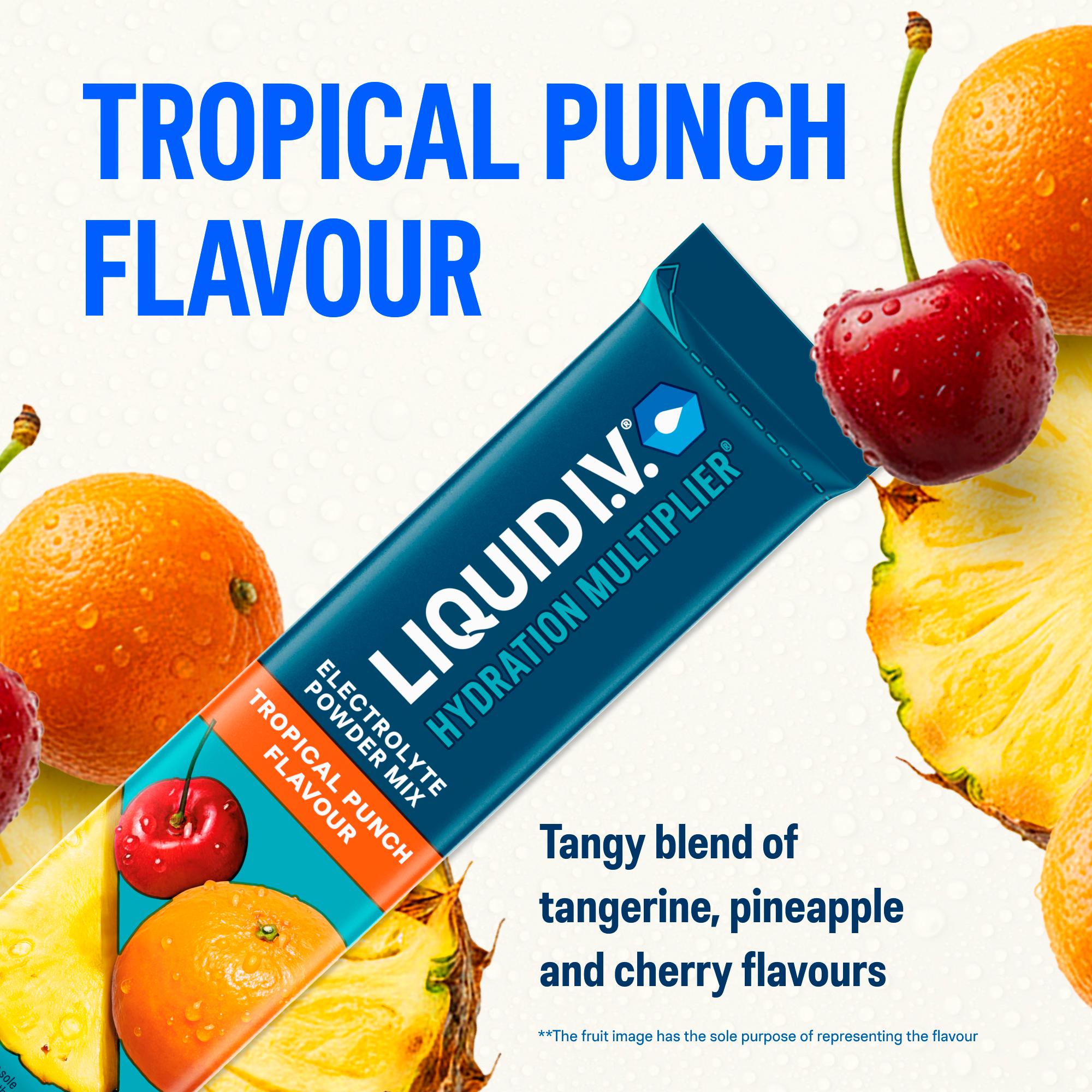 Liquid IV Hydration Multiplier Electrolyte Powder Mix Food Supplement Tropical Punch Sachets x3 thumbnail 4