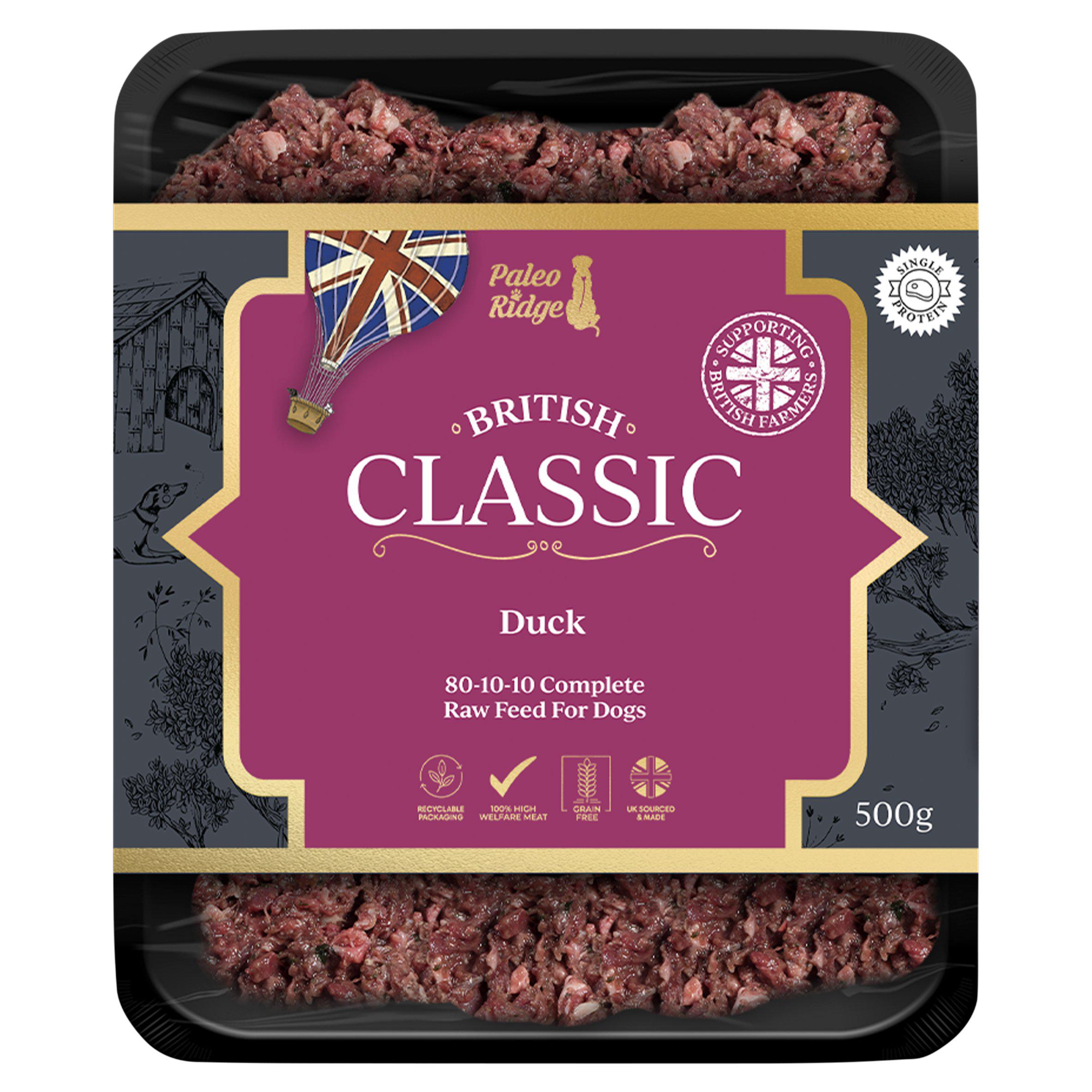 Paleo Ridge Classic Range Duck Complete Raw Feed for Dogs 500g