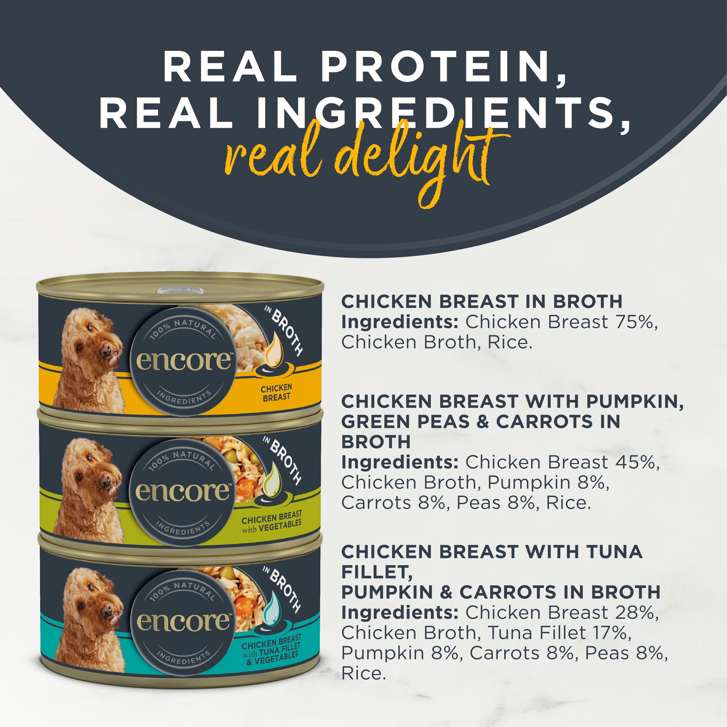 Encore Chicken Selection in Broth Dog Food 8 x 156g thumbnail 2