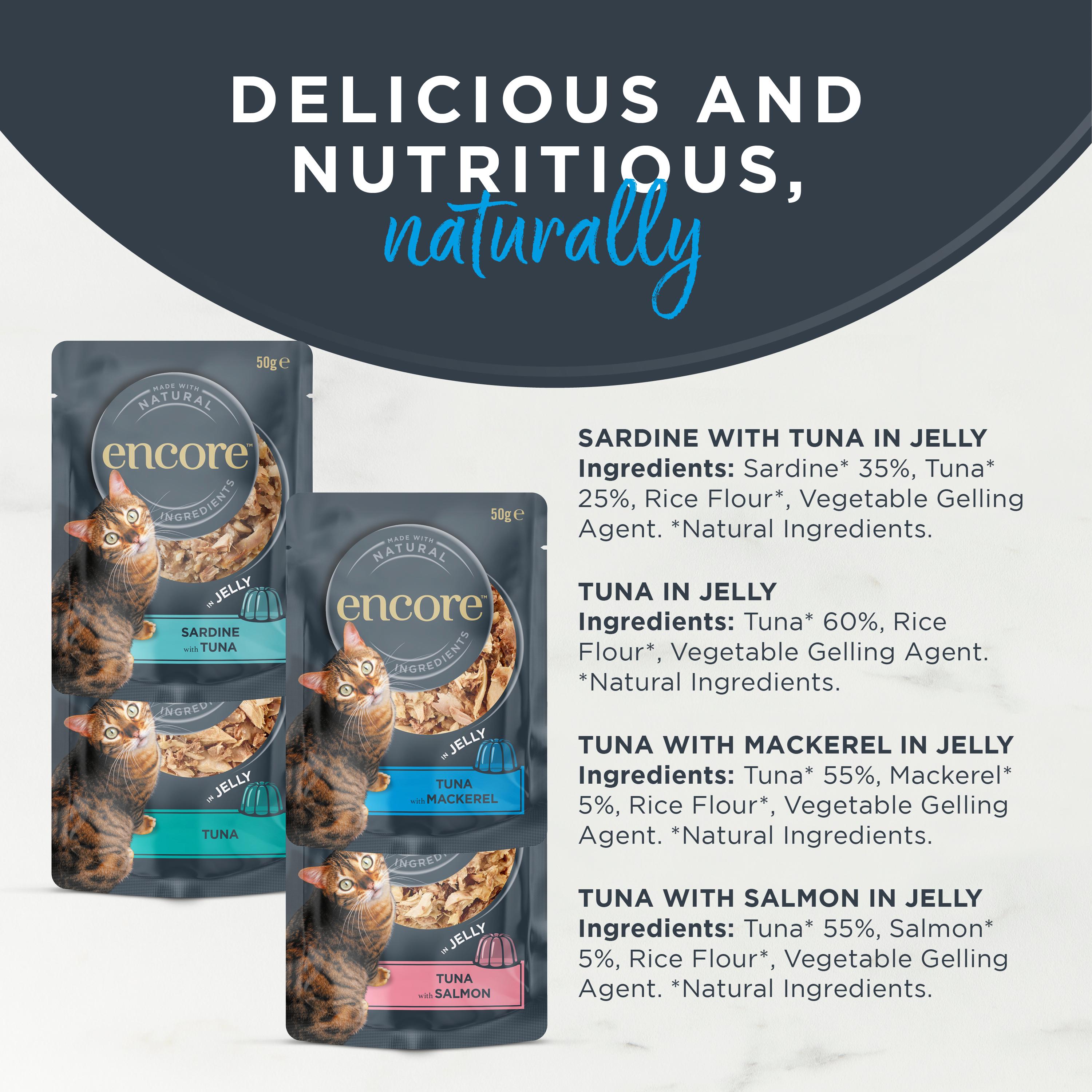 Encore Fish Selection in Jelly Pouches Cat Food 24 x 50g thumbnail 2
