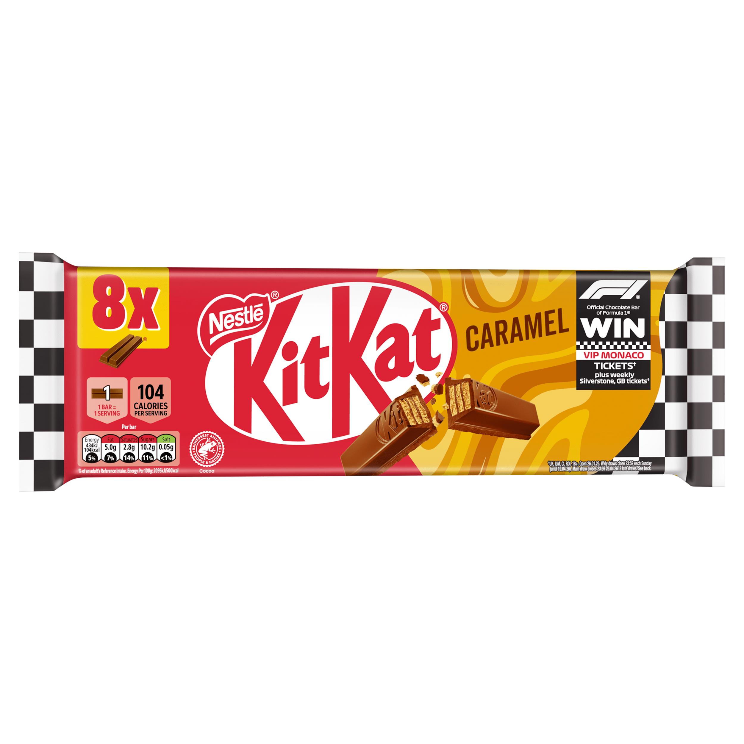 KitKat 2 Finger Caramel Chocolate Biscuit Bar Multipack 8 x 20.7g thumbnail 2