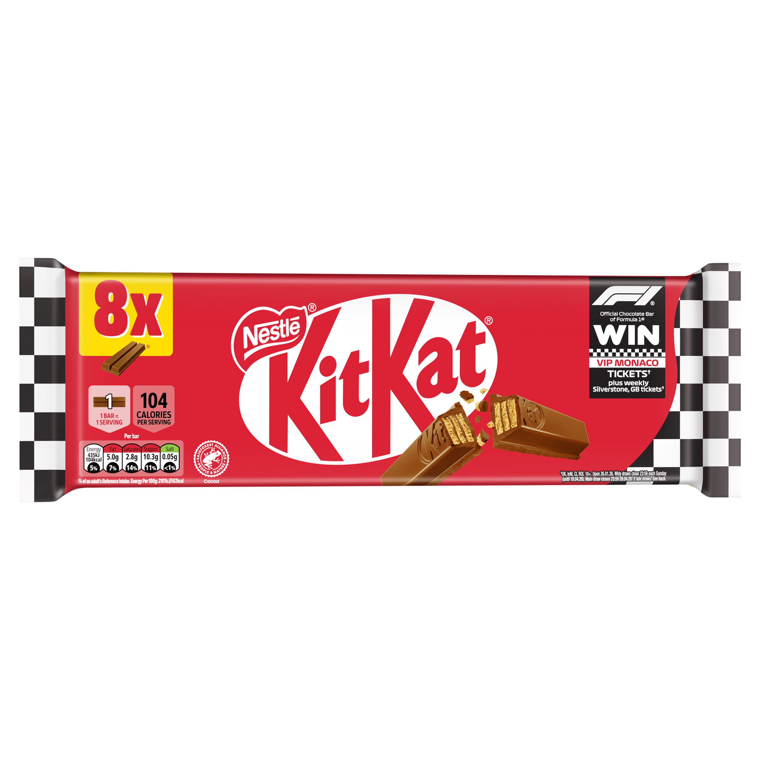 KitKat 2 Finger Milk Chocolate Biscuit Bar Multipack 8 x 20.7g thumbnail 2