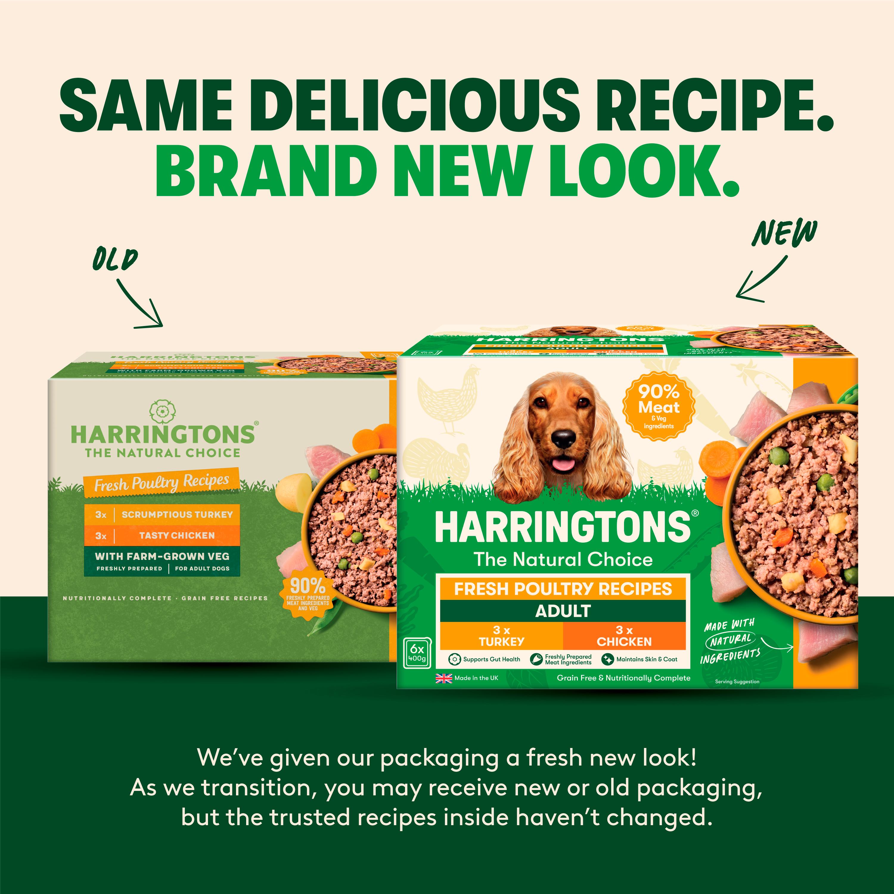 Harringtons Fresh Poultry Recipes with Veg Adult Grain Free Dog Food 6 x 400g thumbnail 6