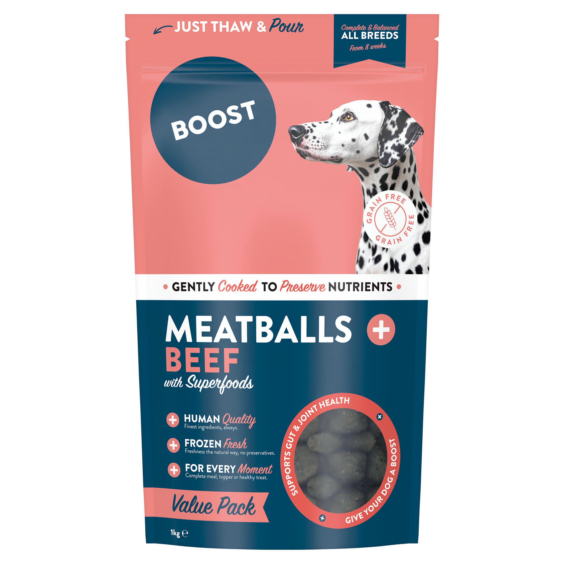 Boost Meatballs + Beef with Superfoods Dog Food 1kg