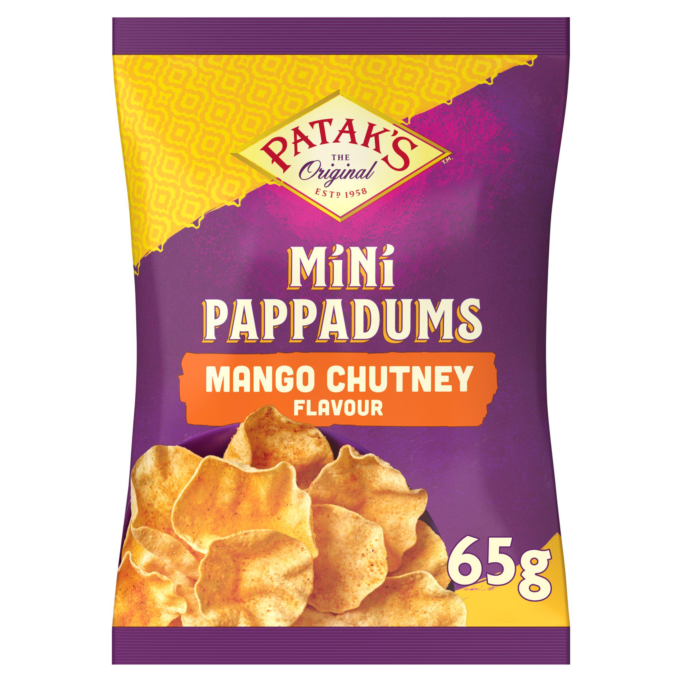 Patak's Mango Chutney Flavour Mini Pappadums 65g
