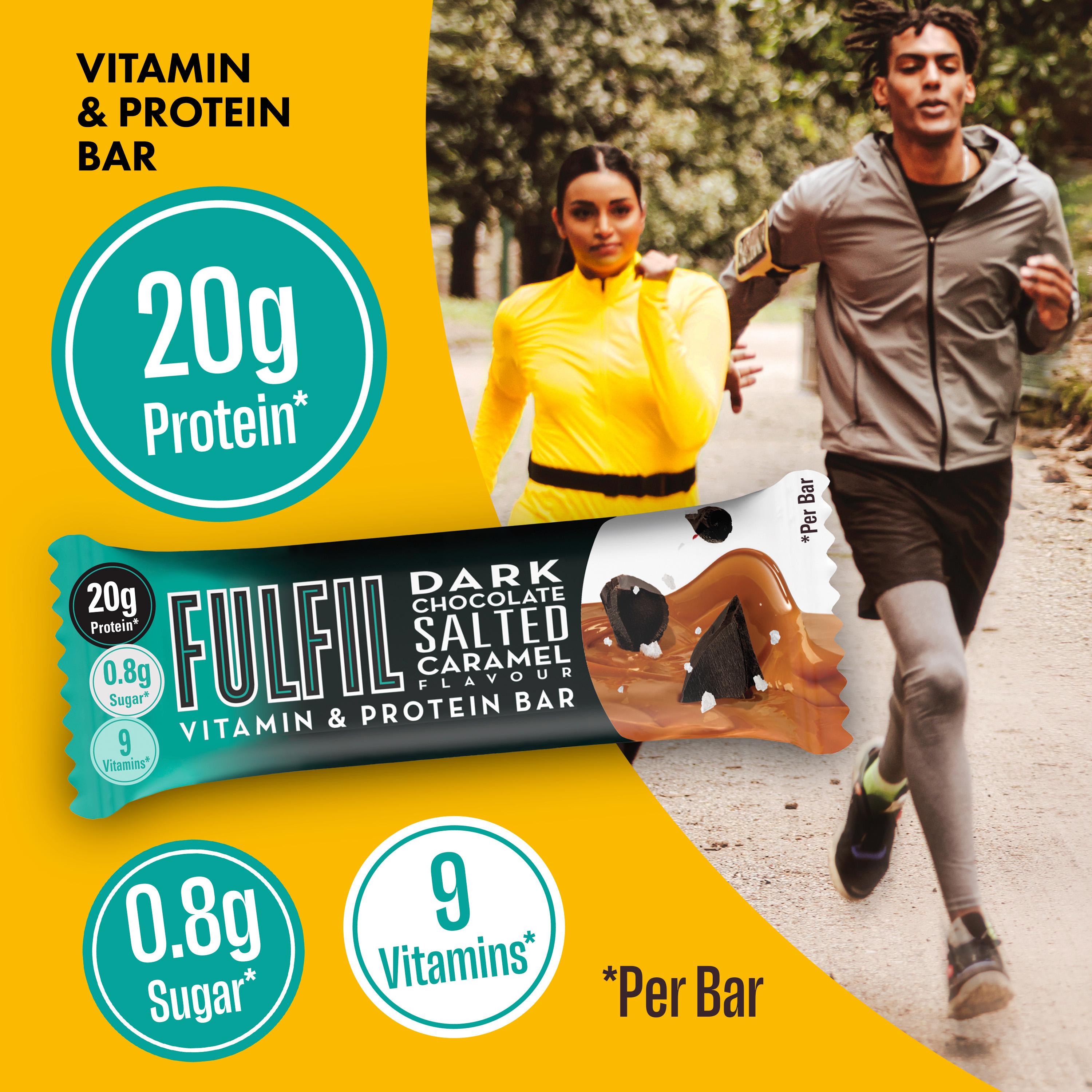 Fulfil Dark Chocolate Salted Caramel Flavour Vitamin & Protein Bar 55g thumbnail 2