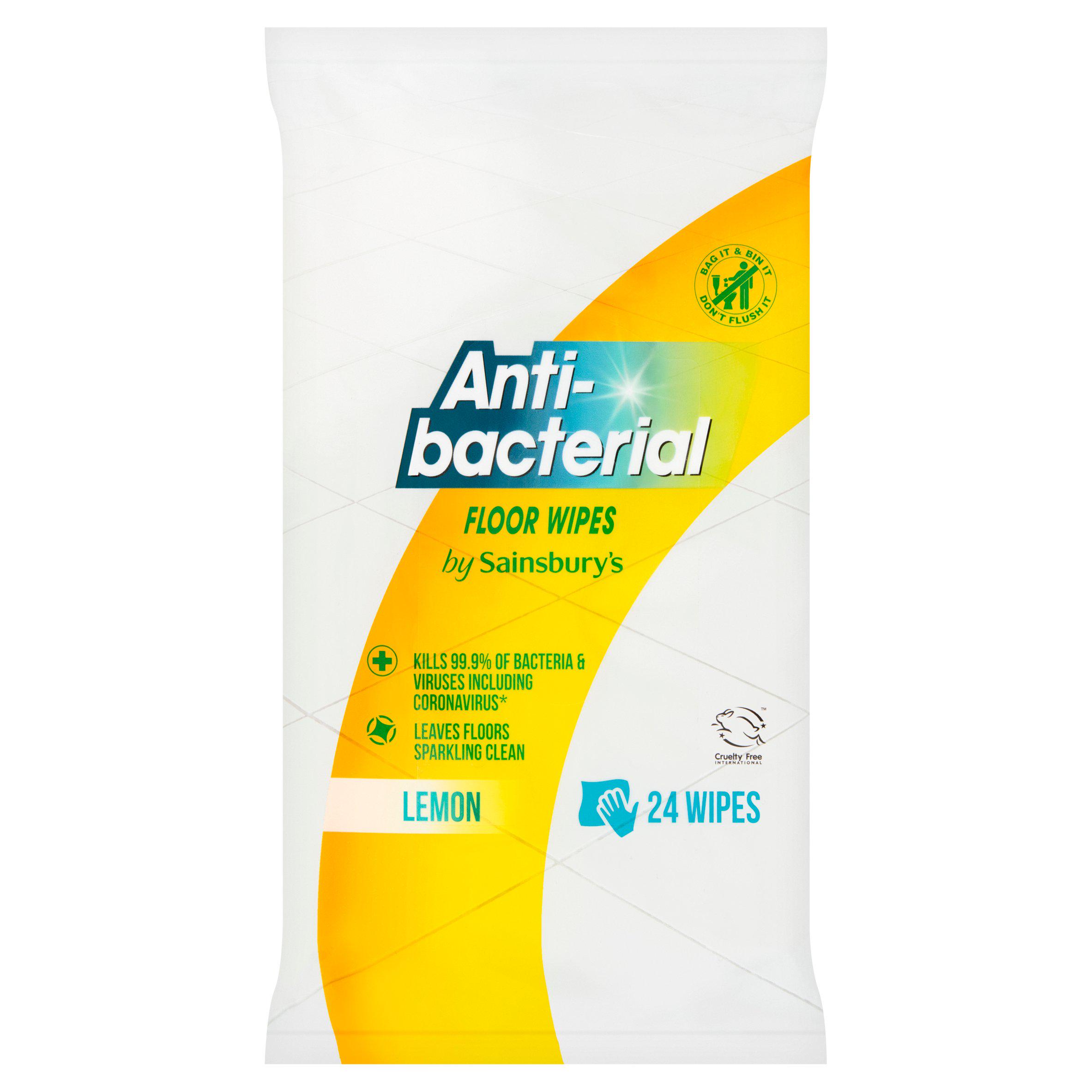 Sainsbury's Antibacterial Lemon Floor Wipes x24