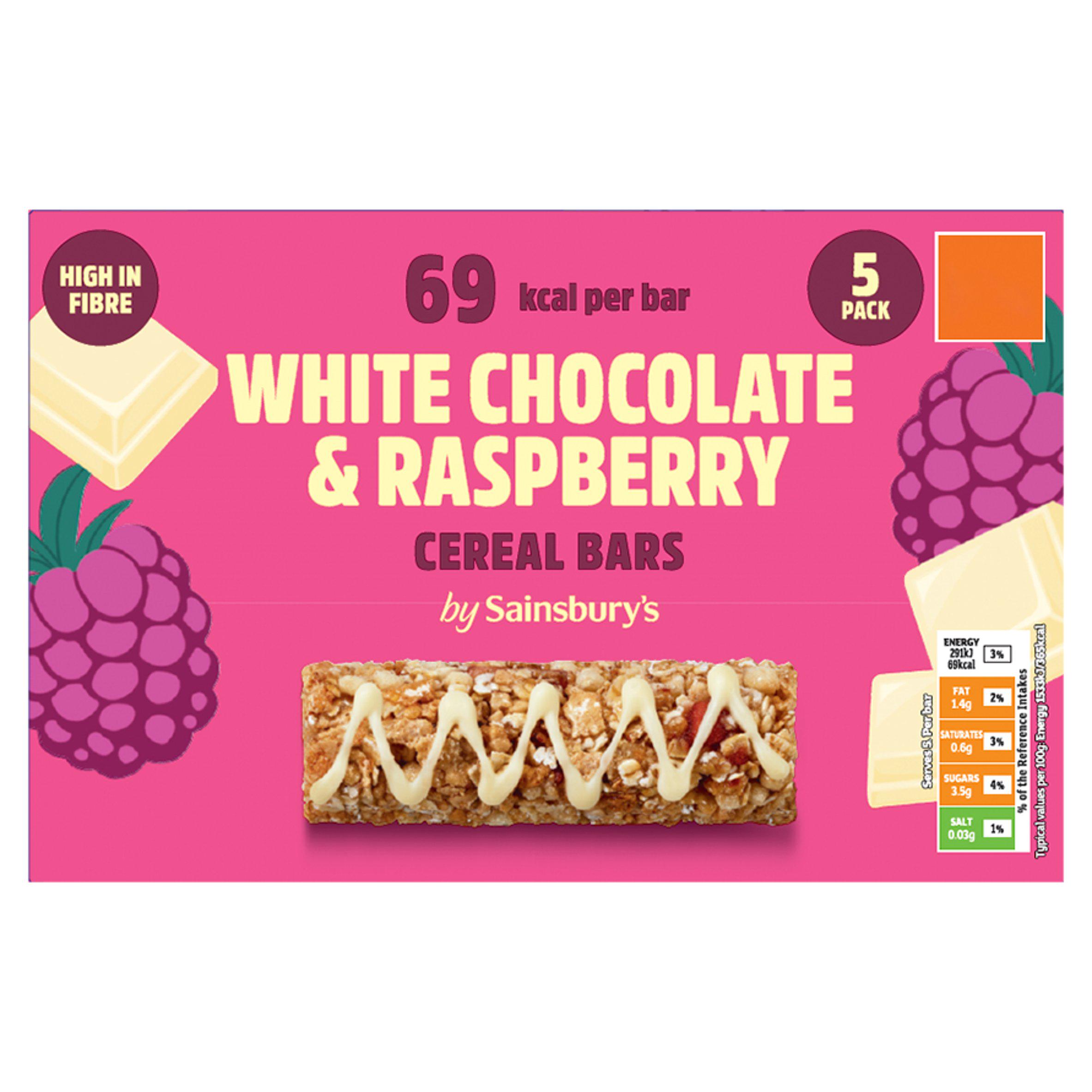 Sainsbury's Raspberry & White Chocolate Cereal Bars x5 95g