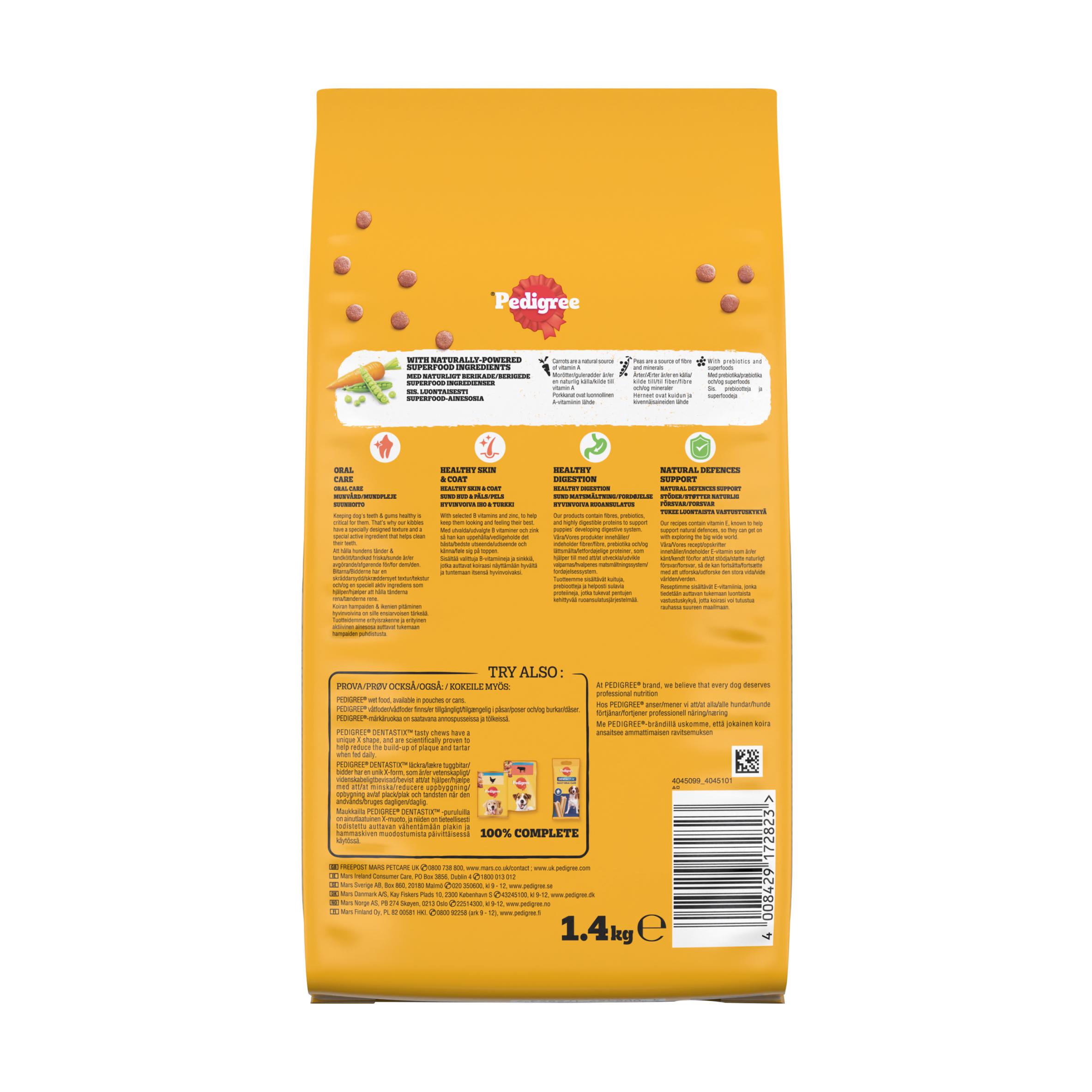 Pedigree Complete Adult Small Dog Dry Poultry & Vegetables 1.4kg thumbnail 6