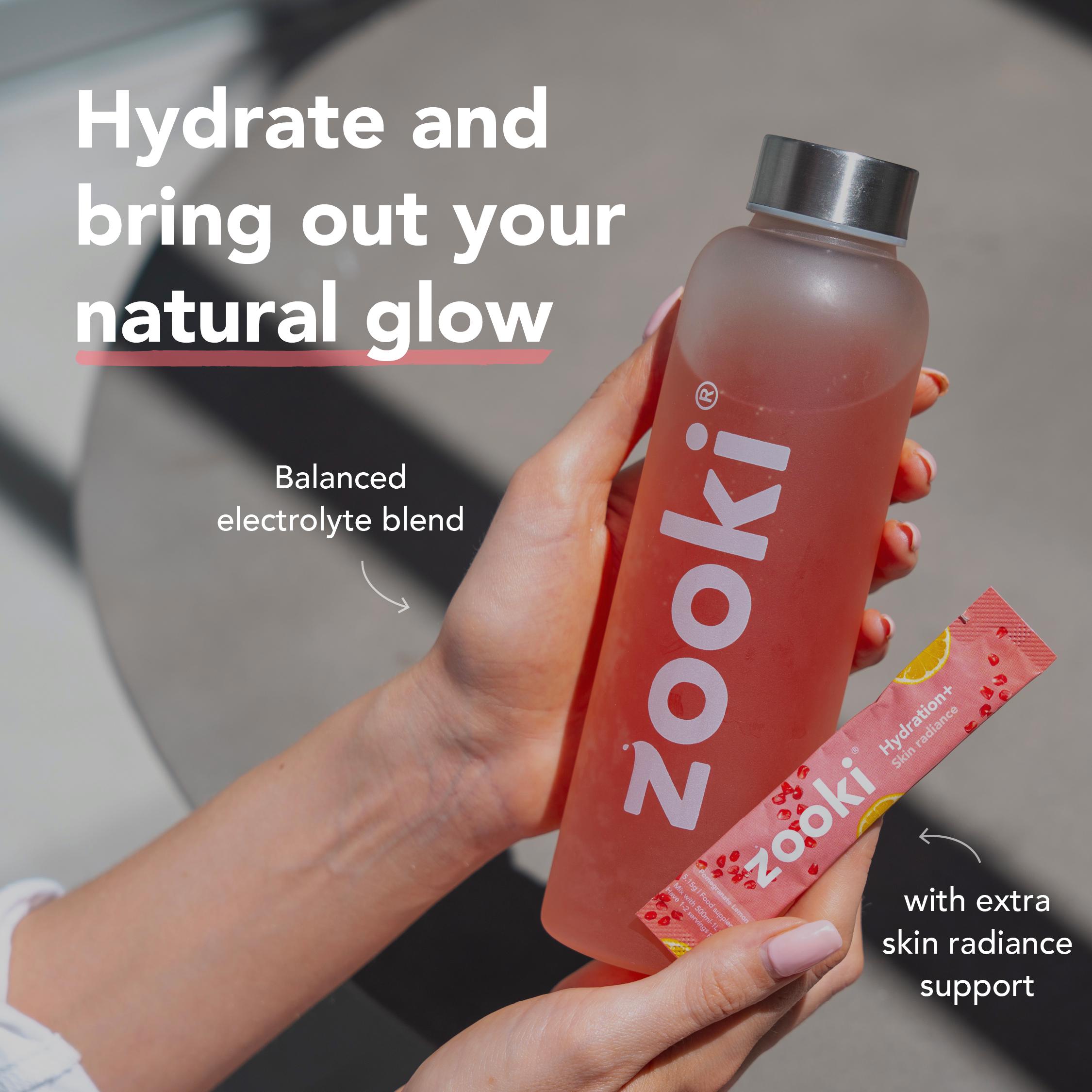 Zooki Electrolytes + Skin Radiance Food Supplement Pomegranate Lemon 5.1g thumbnail 3