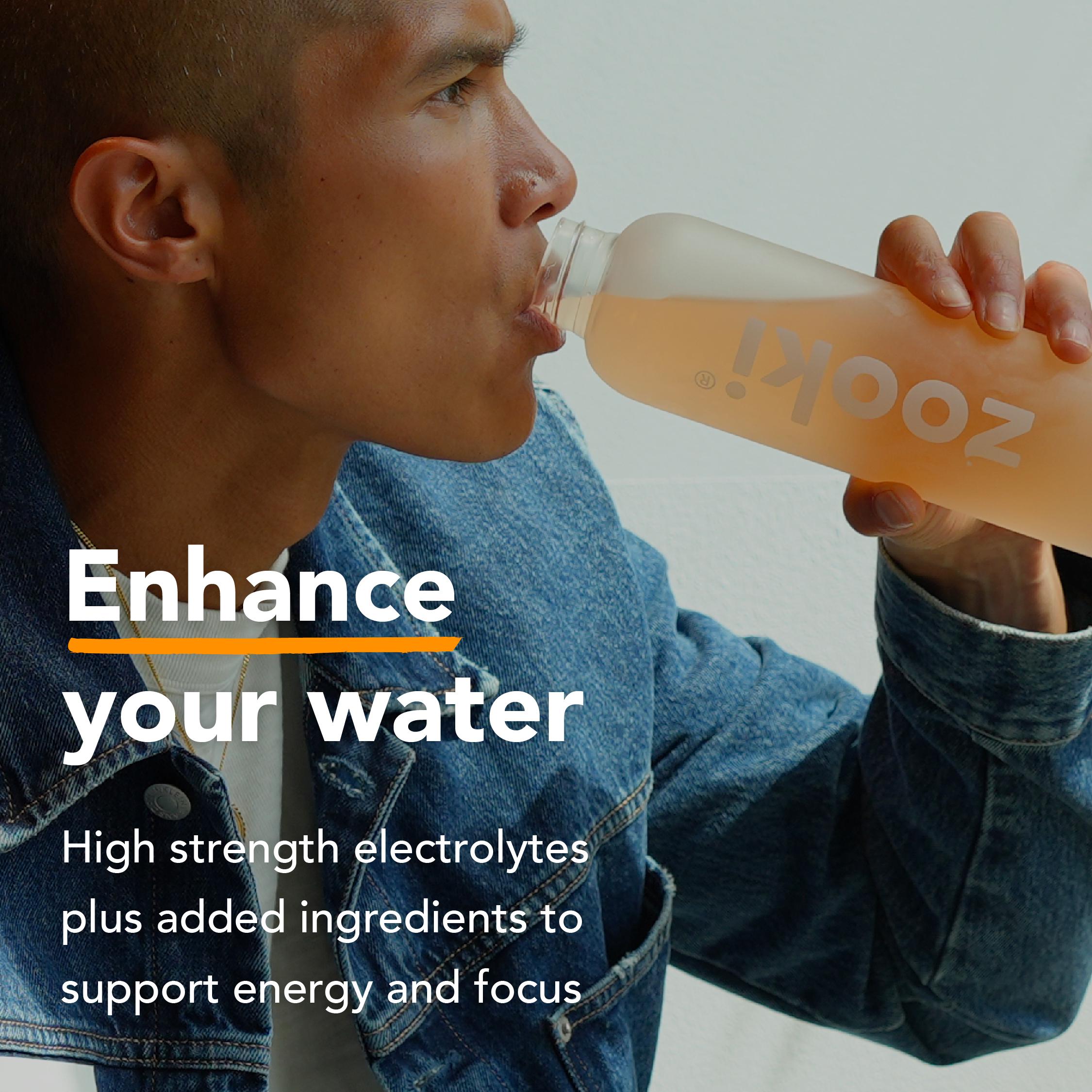Zooki Electrolytes + Energy & Focus Food Supplement Peach 4.62g thumbnail 3