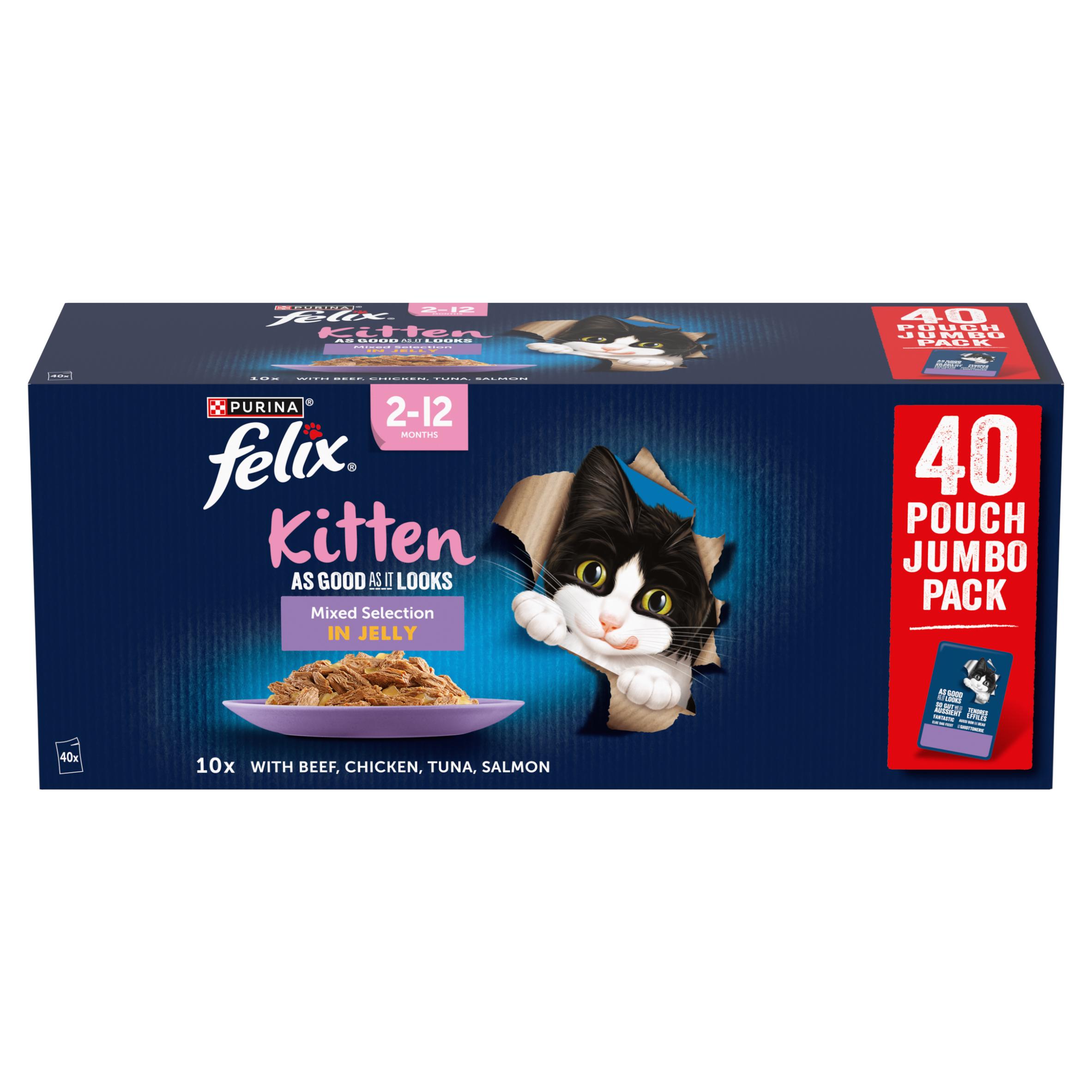 Felix As Good As It Looks Kitten Mixed Selection in Jelly Cat Food 40 x 85g thumbnail 2
