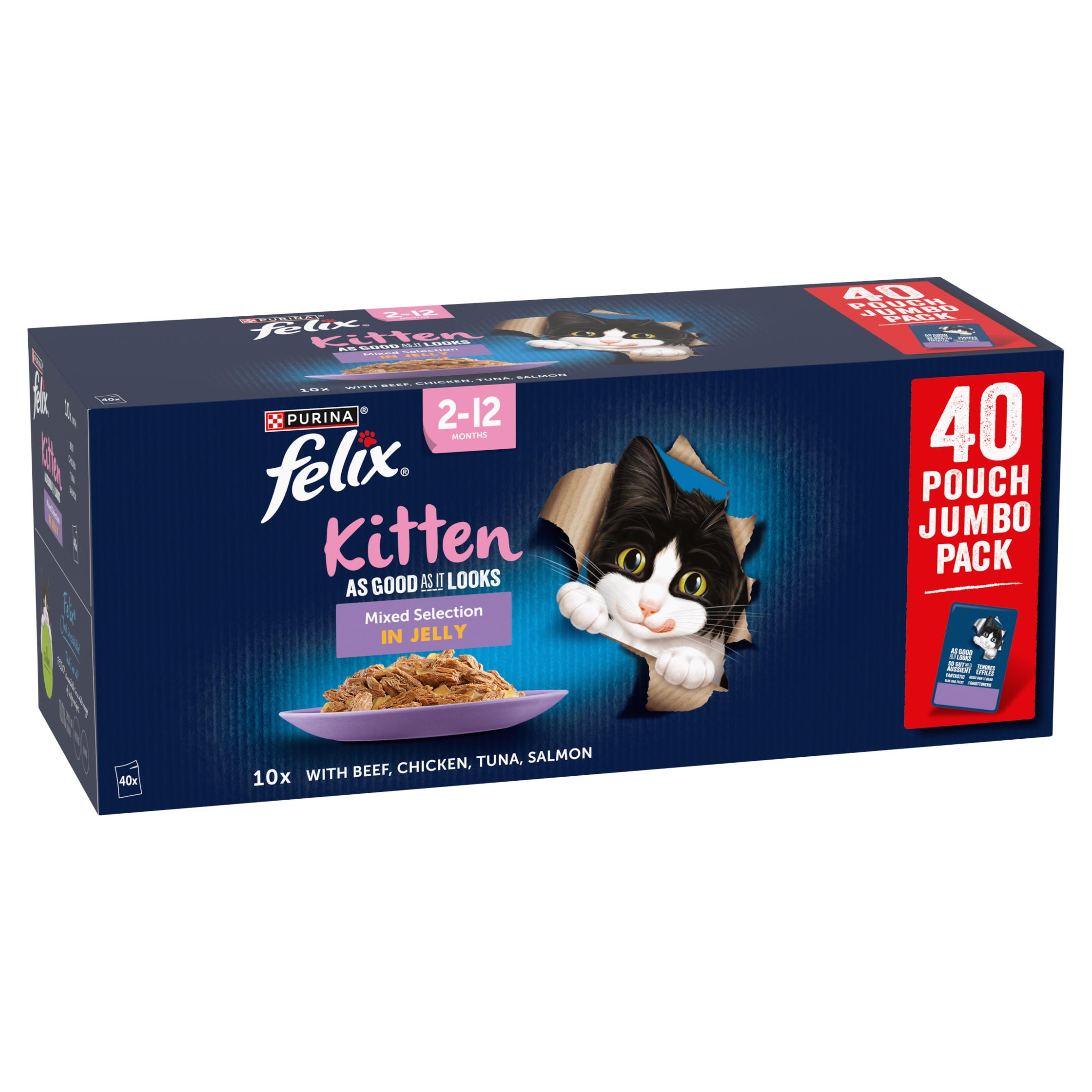 Felix As Good As It Looks Kitten Mixed Selection in Jelly Cat Food 40 x 85g thumbnail 3