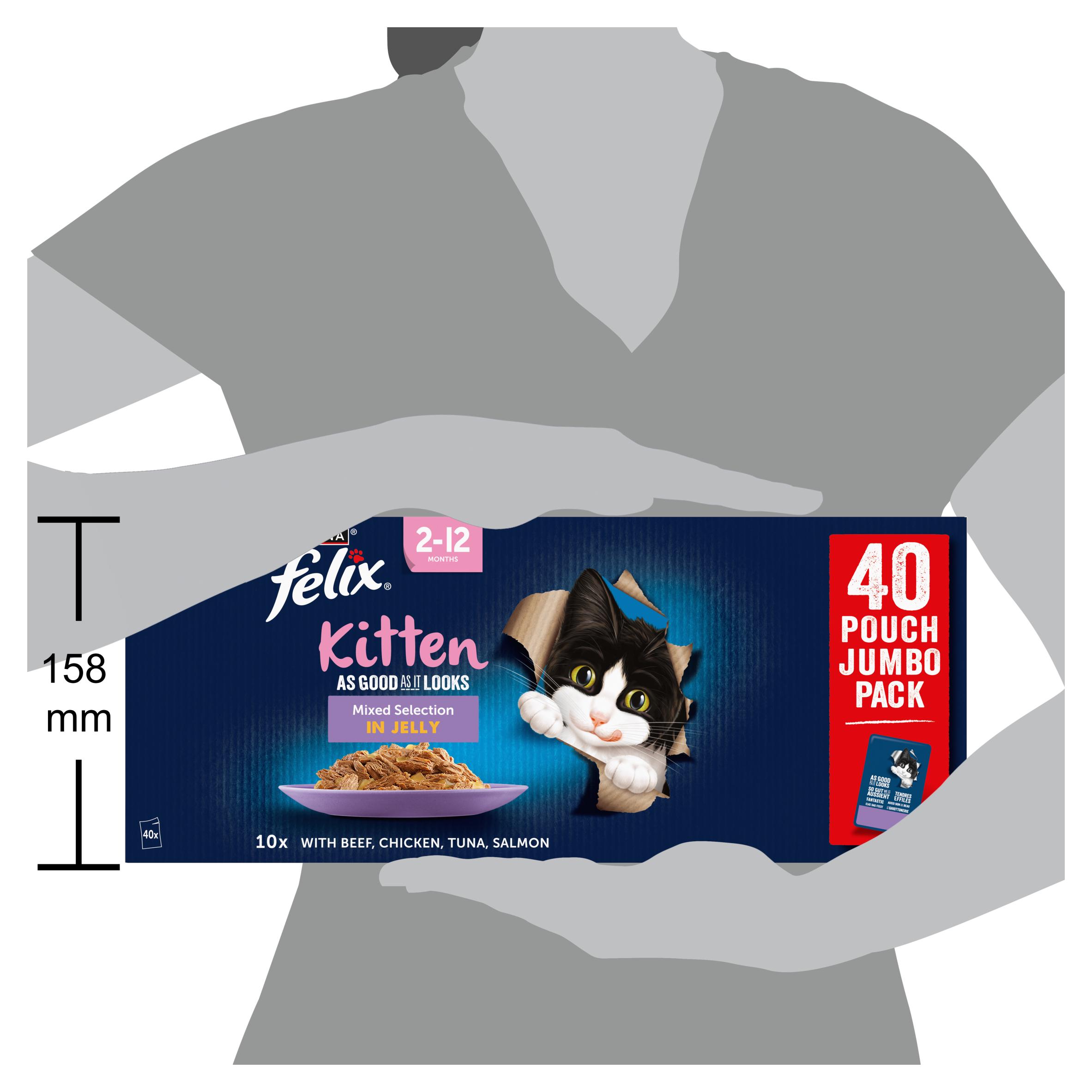Felix As Good As It Looks Kitten Mixed Selection in Jelly Cat Food 40 x 85g thumbnail 4
