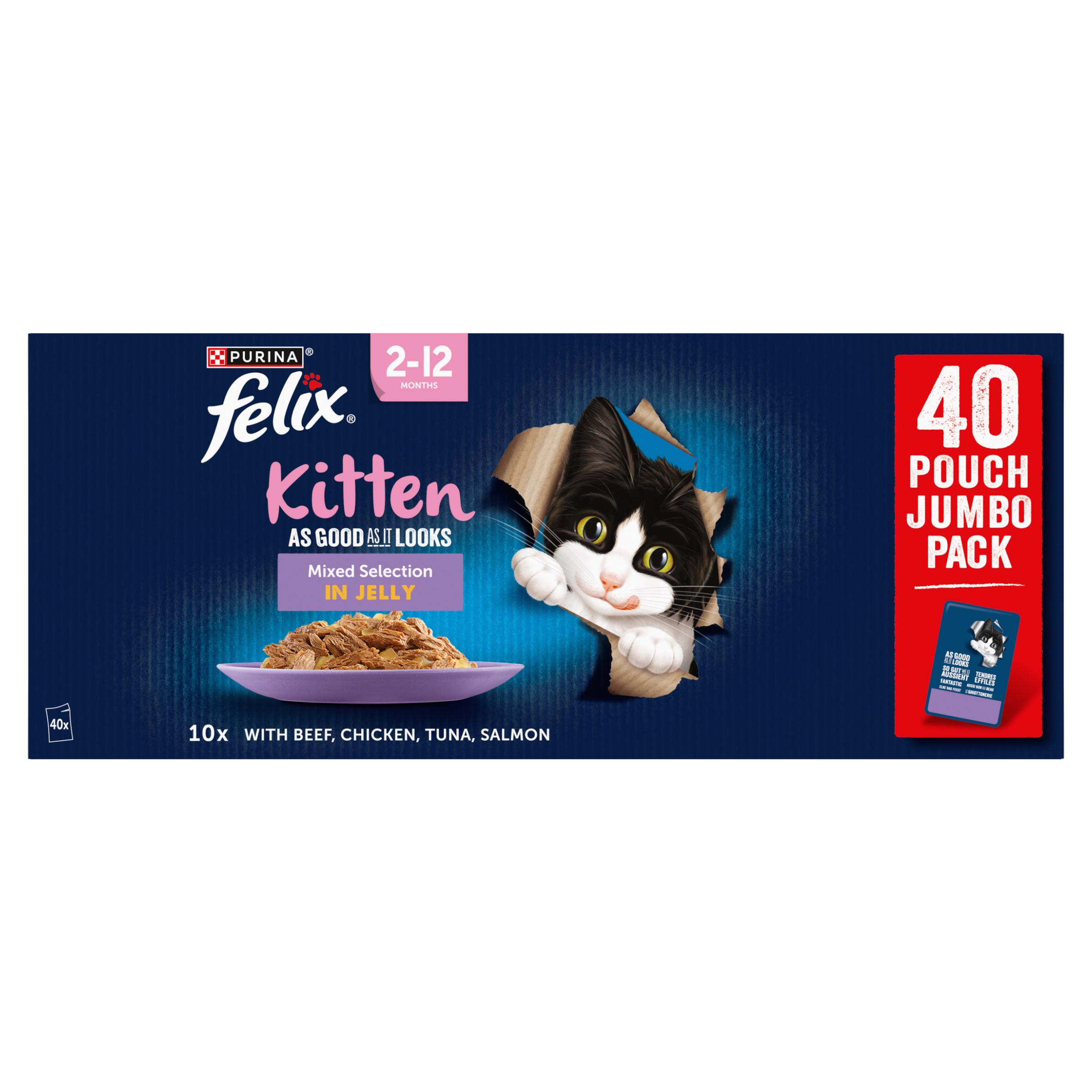 Felix As Good As It Looks Kitten Mixed Selection in Jelly Cat Food 40 x 85g thumbnail 5