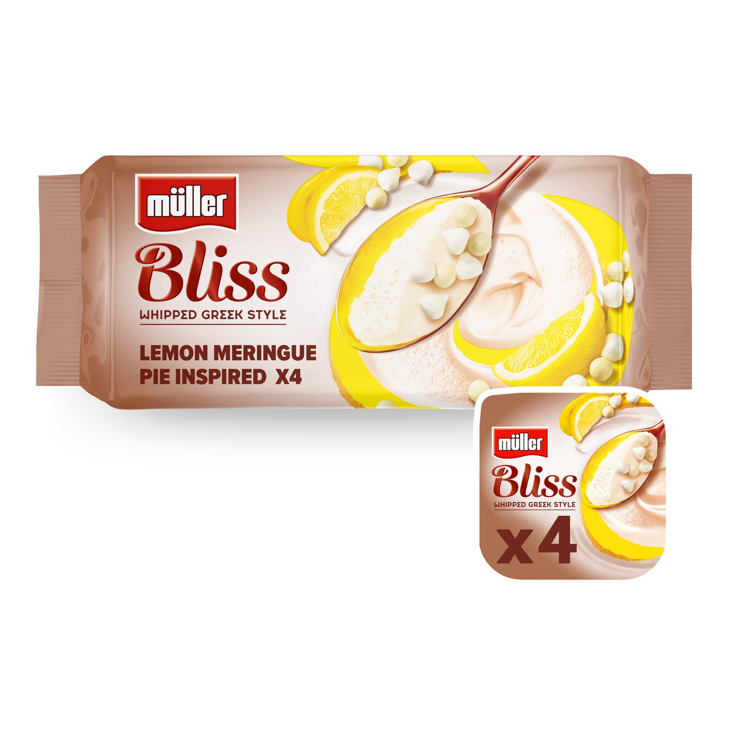 Muller Bliss Whipped Greek Style Lemon Meringue Pie Inspired 4 x 100g (400g)