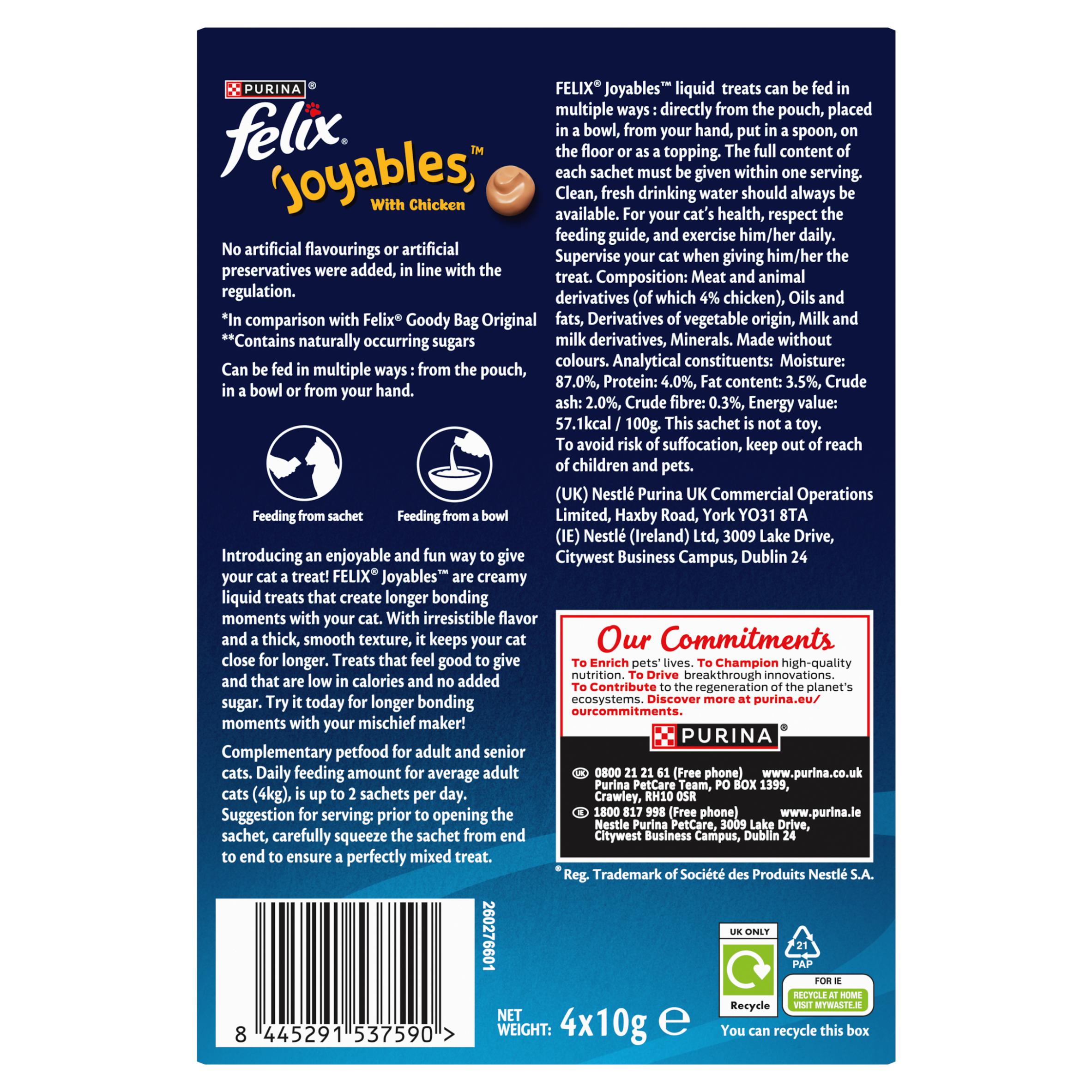 Felix Joyables Liquid with Chicken Cat Treat 4 x 10g thumbnail 2