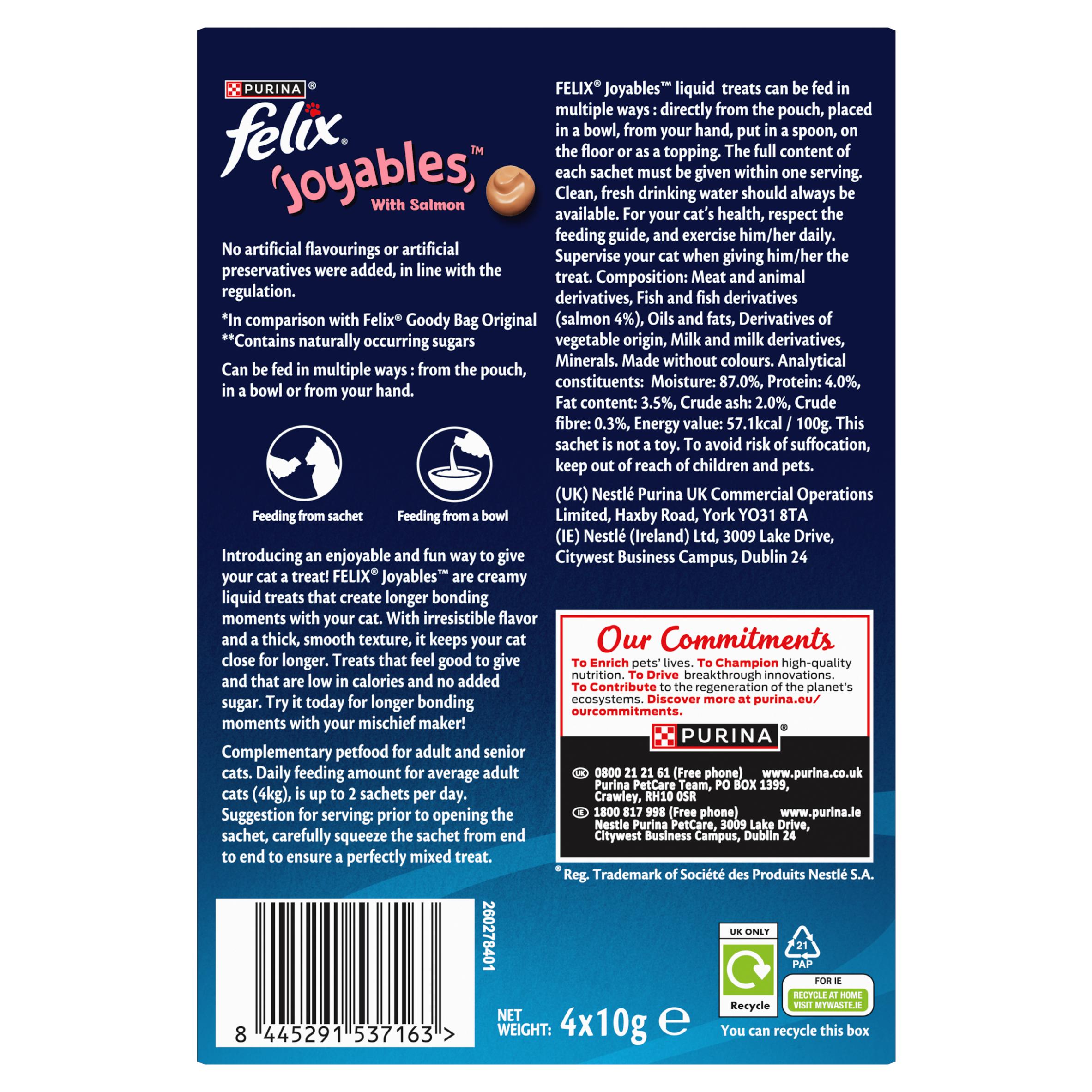 Felix Joyables Liquid with Salmon Cat Treat 4 x 10g thumbnail 2
