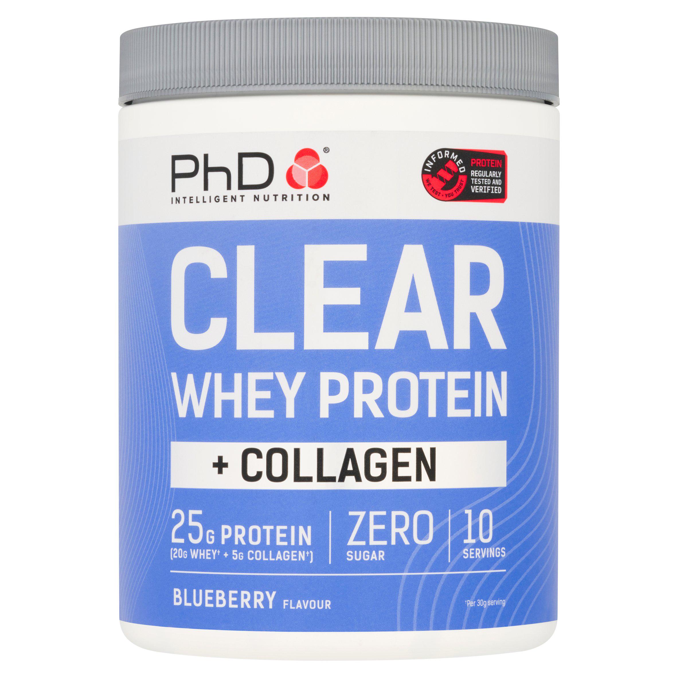 PhD Clear Whey Protein + Collagen Blueberry Flavour 300g