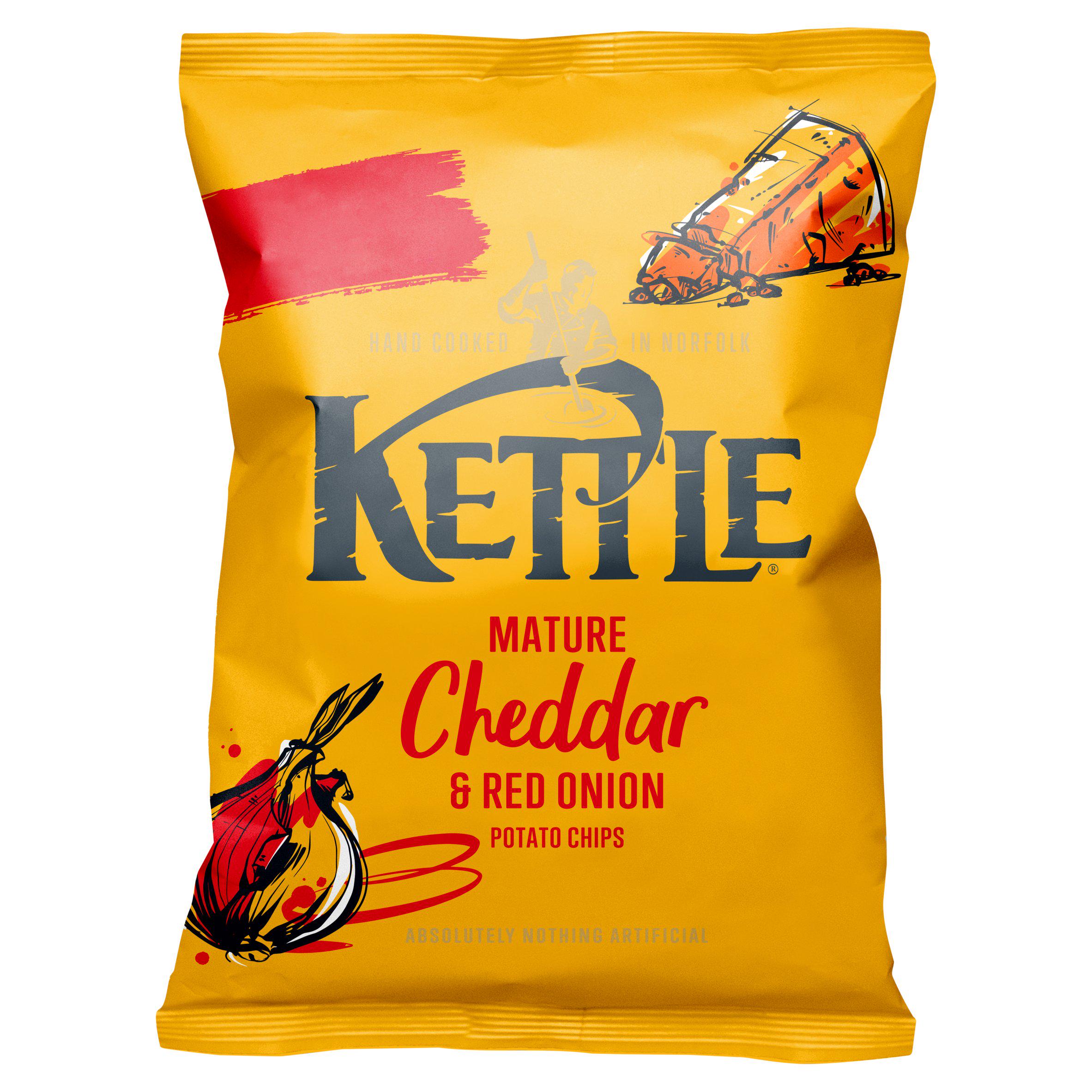 KETTLE Chips Mature Cheddar & Red Onion