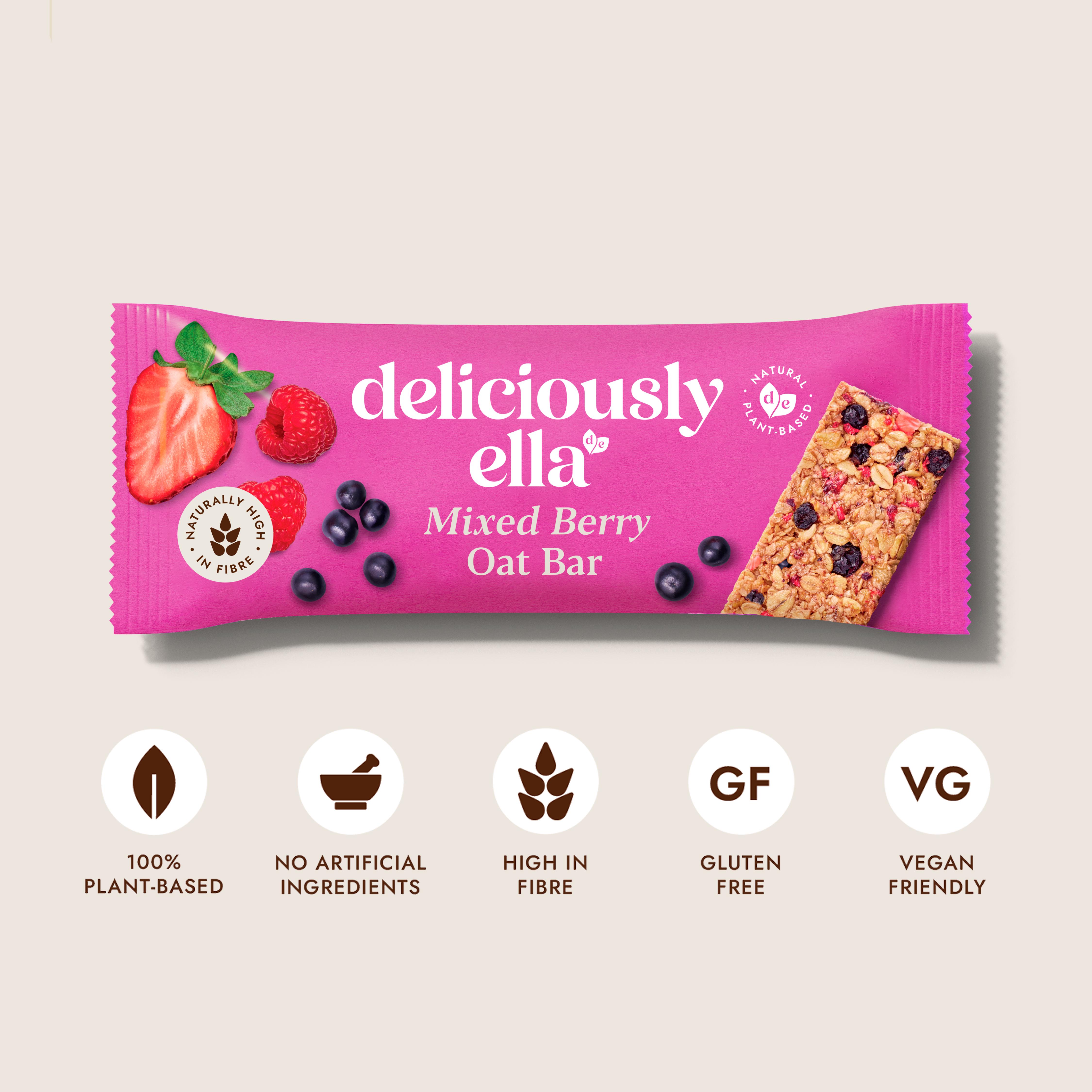 Deliciously Ella 3 x 50g Mixed Berry Multipack Oat Bars thumbnail 2