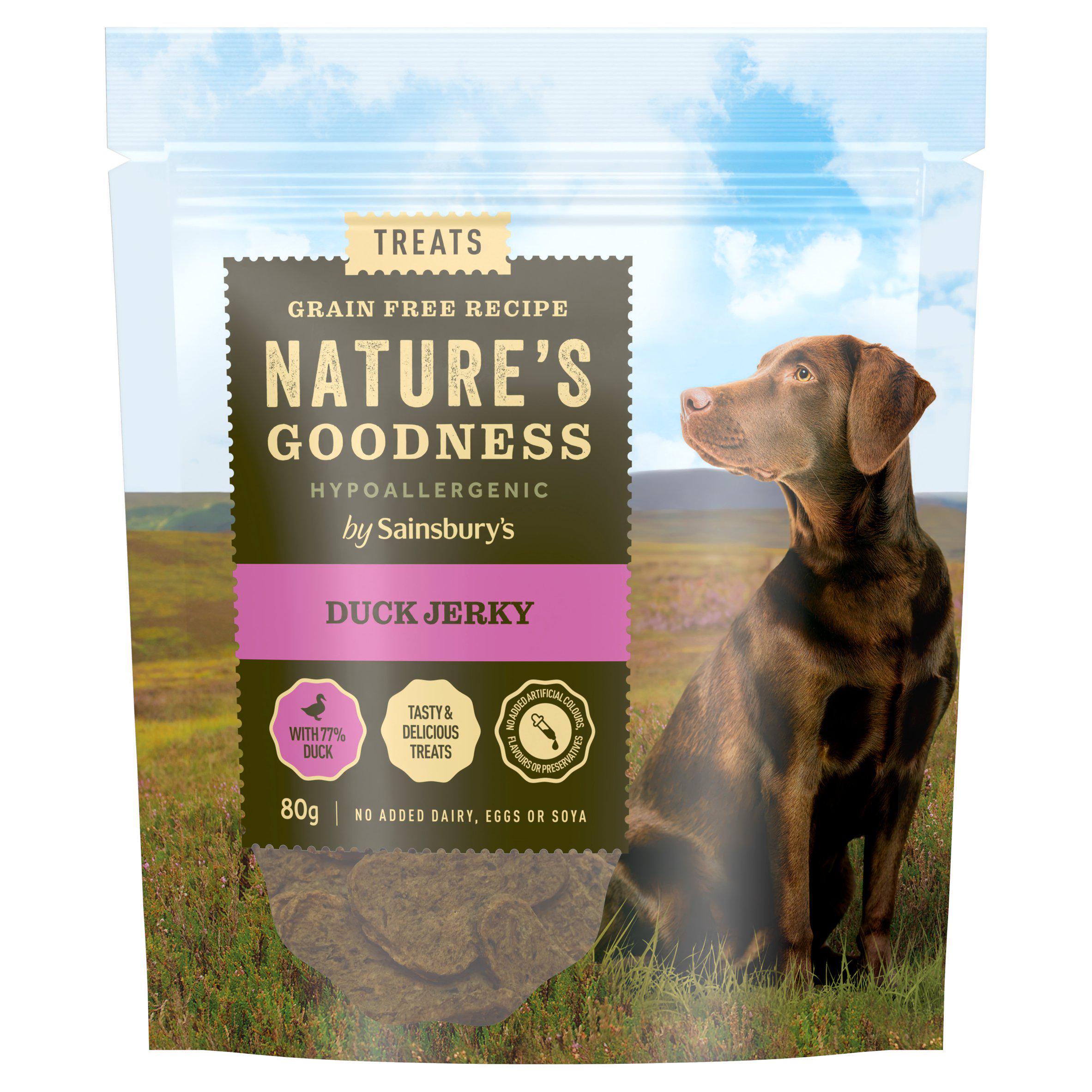 Sainsbury's 80g Nature's Goodness Hypoallergenic Duck Jerky Dog Treats