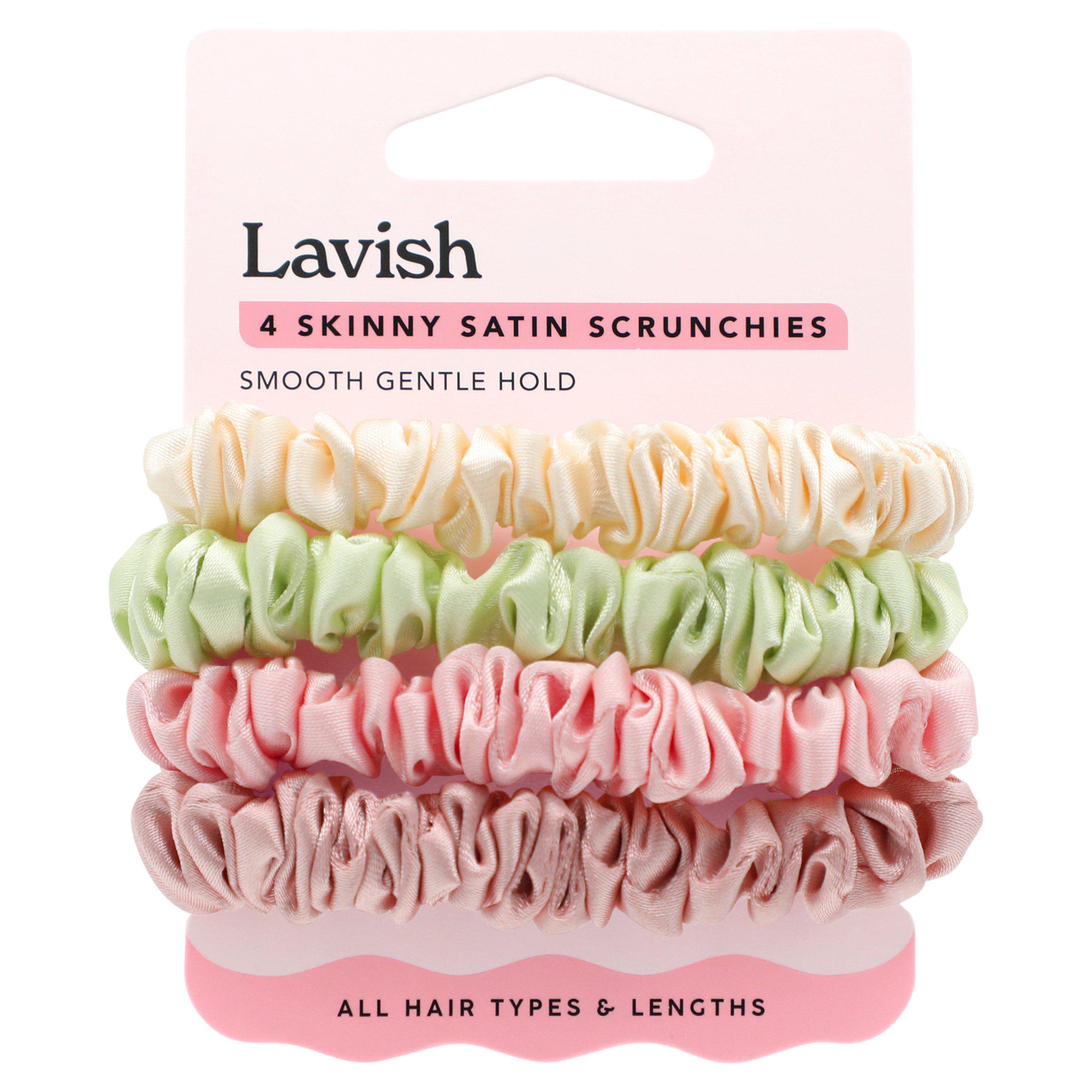 Lavish Skinny Satin Scrunchies x4