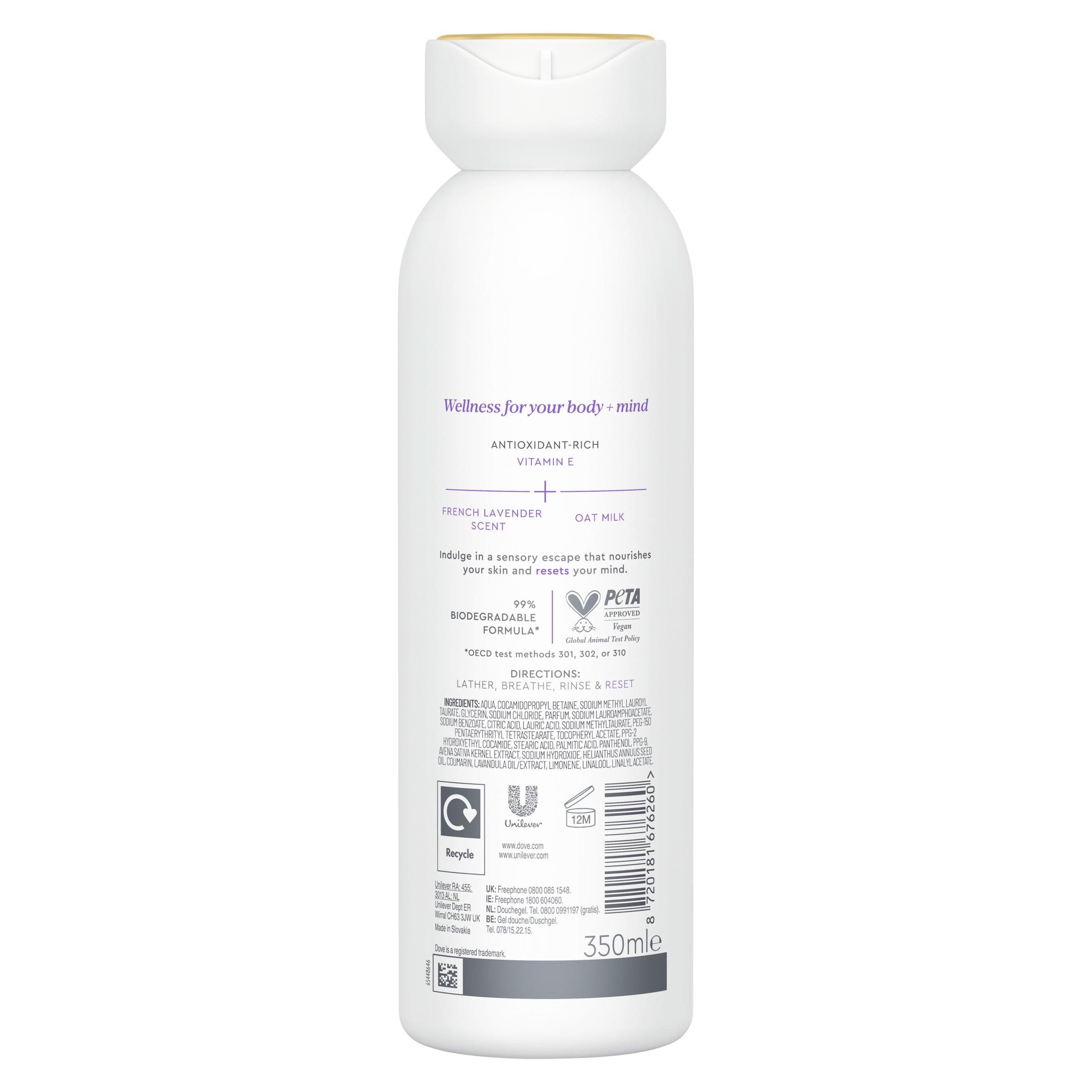 Dove 350ml Body + Mind French Lavender & Oat Milk Serum Body Wash thumbnail 6