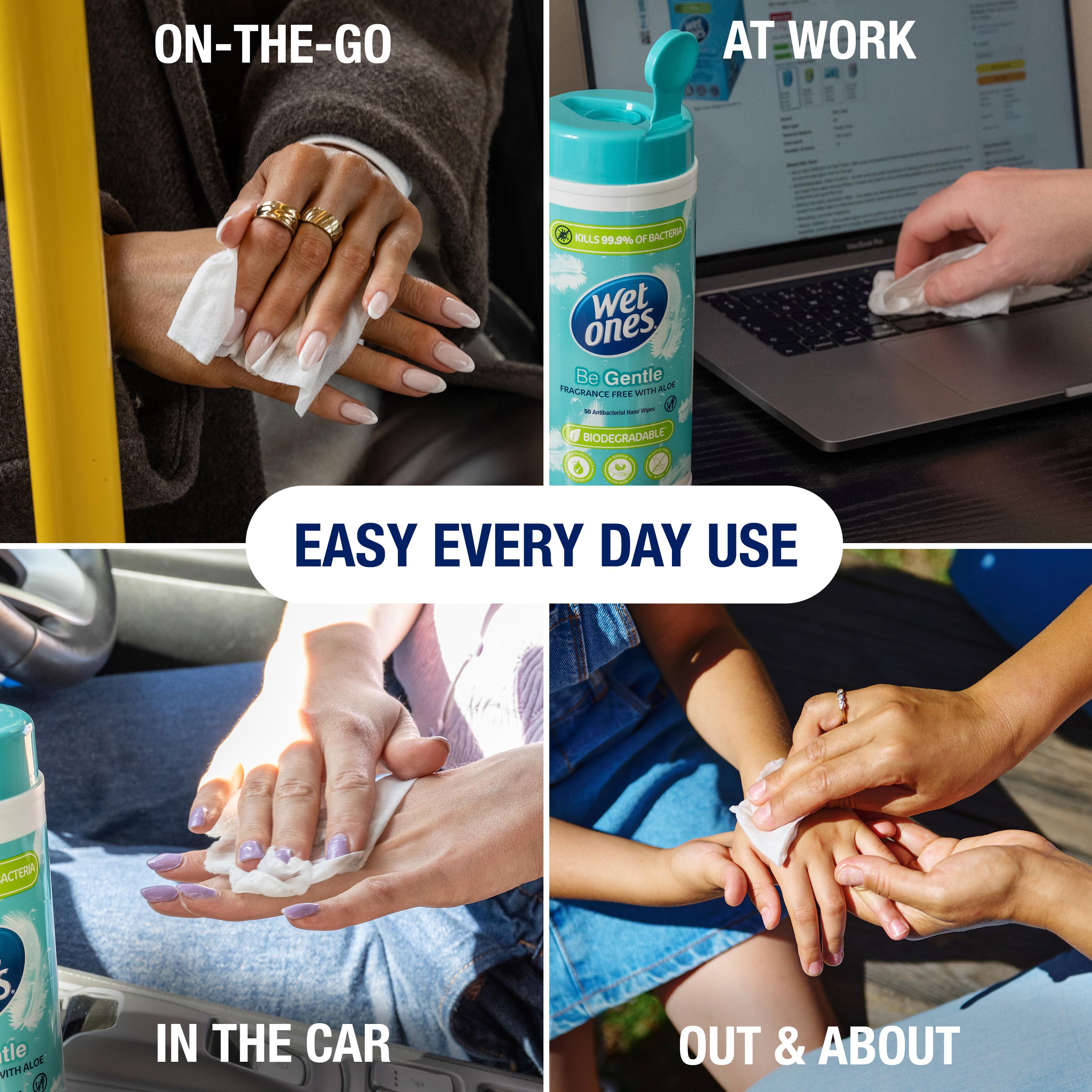 Wet Ones Be Gentle Fragrance Free with Aloe Antibacterial Hand Wipes x50 thumbnail 4