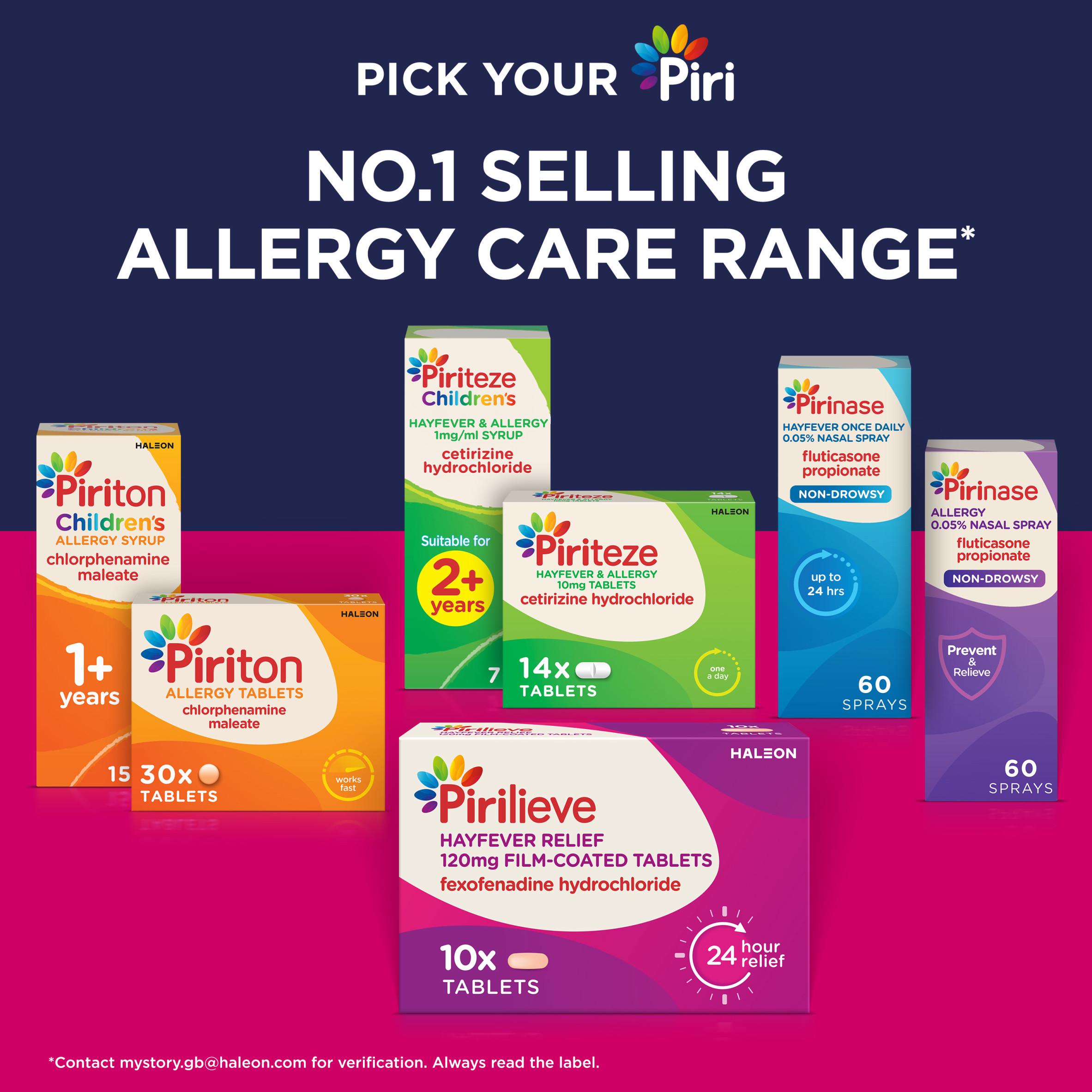 Pirilieve Hayfever Relief Fexofenadine Tablets x10 thumbnail 6