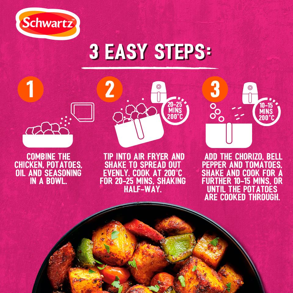 Schwartz Air Fry Chicken & Chorizo Recipe Mix 30g thumbnail 3