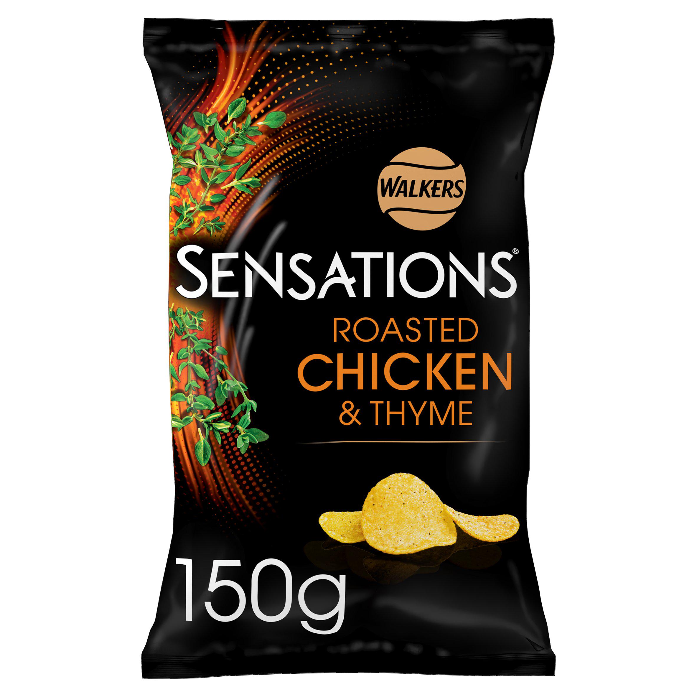 Walkers Sensations Roasted Chicken & Thyme Sharing Crisps 150g
