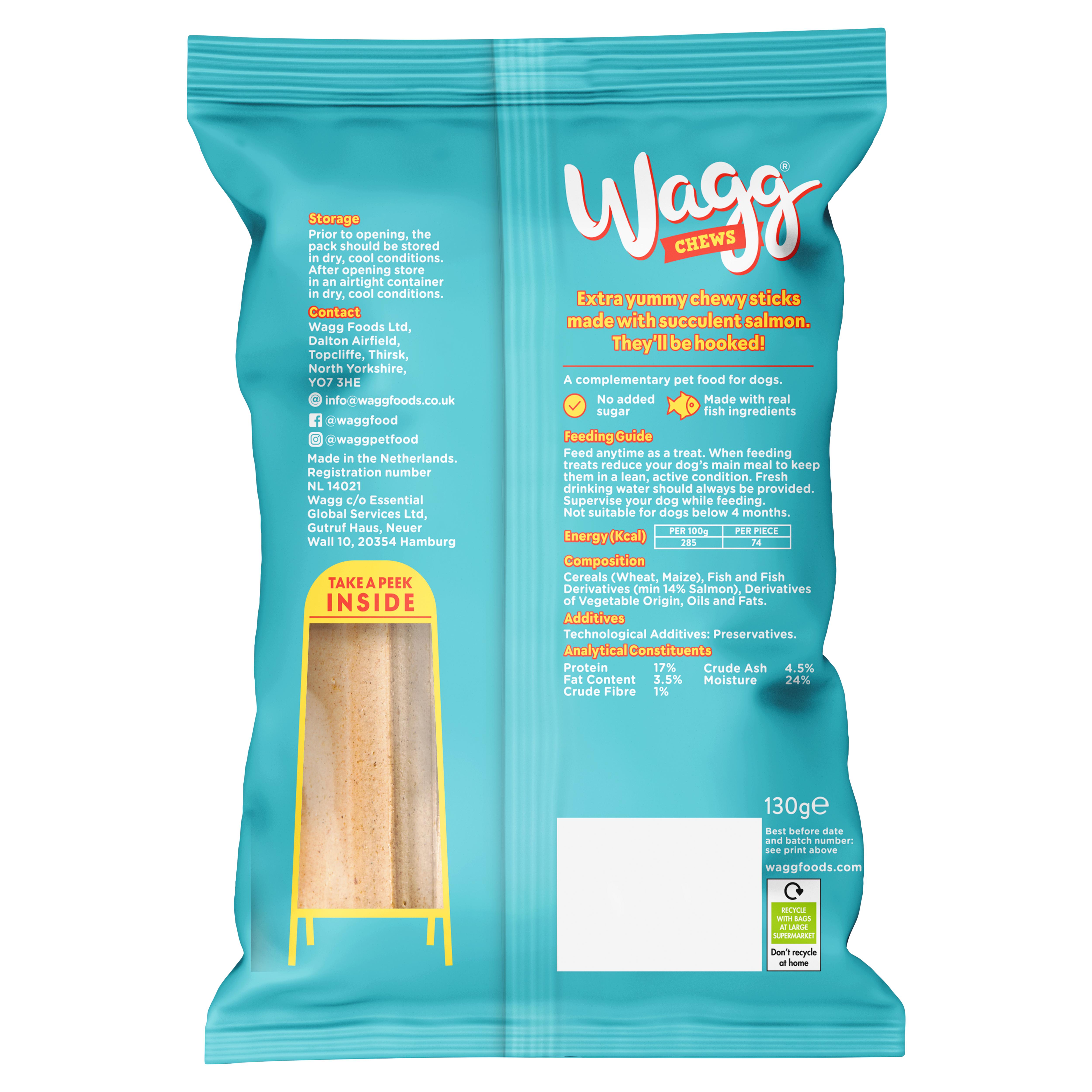 Wagg Chews Fish Fingers Sticks Dog Treats 130g thumbnail 5