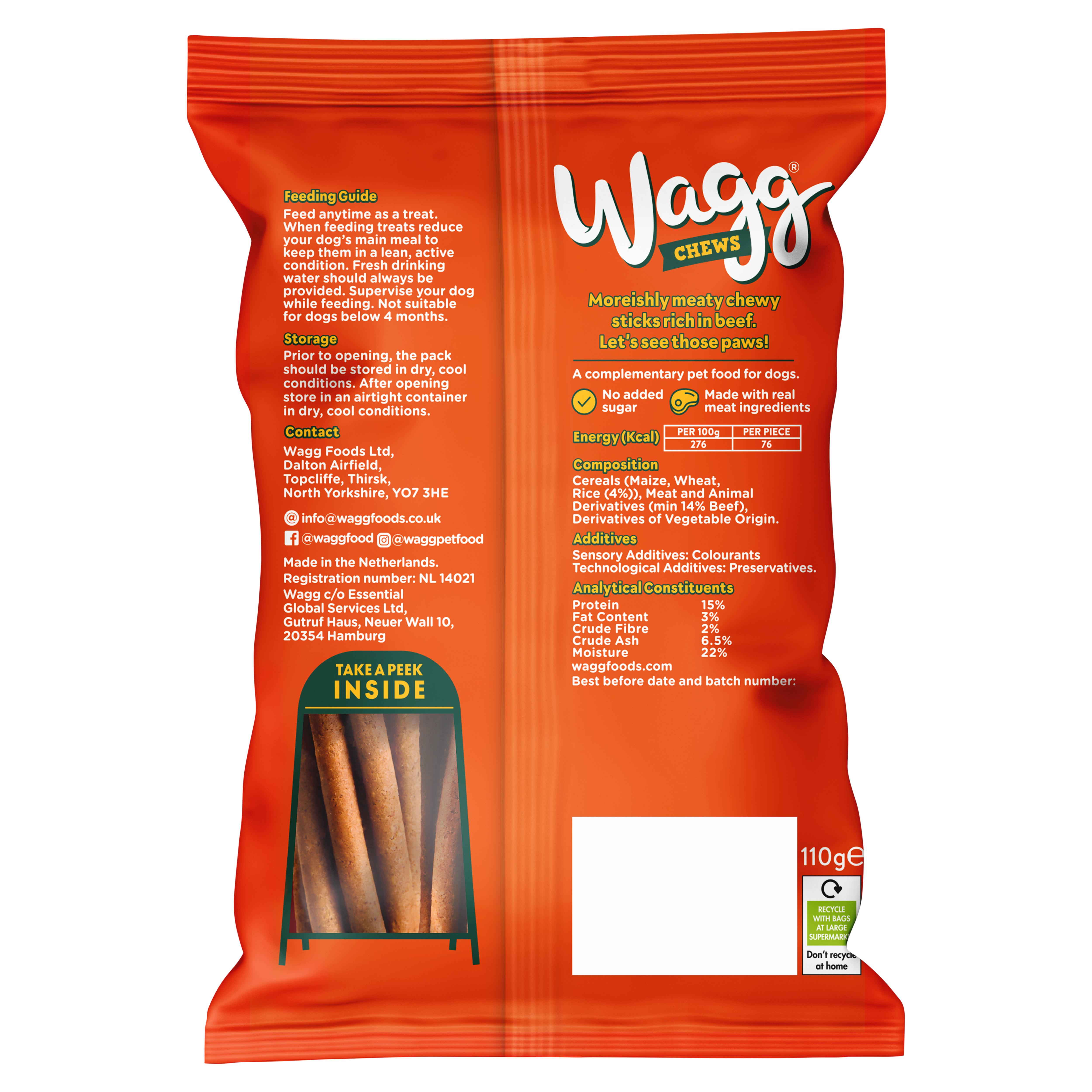 Wagg Chews Steak Skewer Twists Dog Treats 110g thumbnail 5