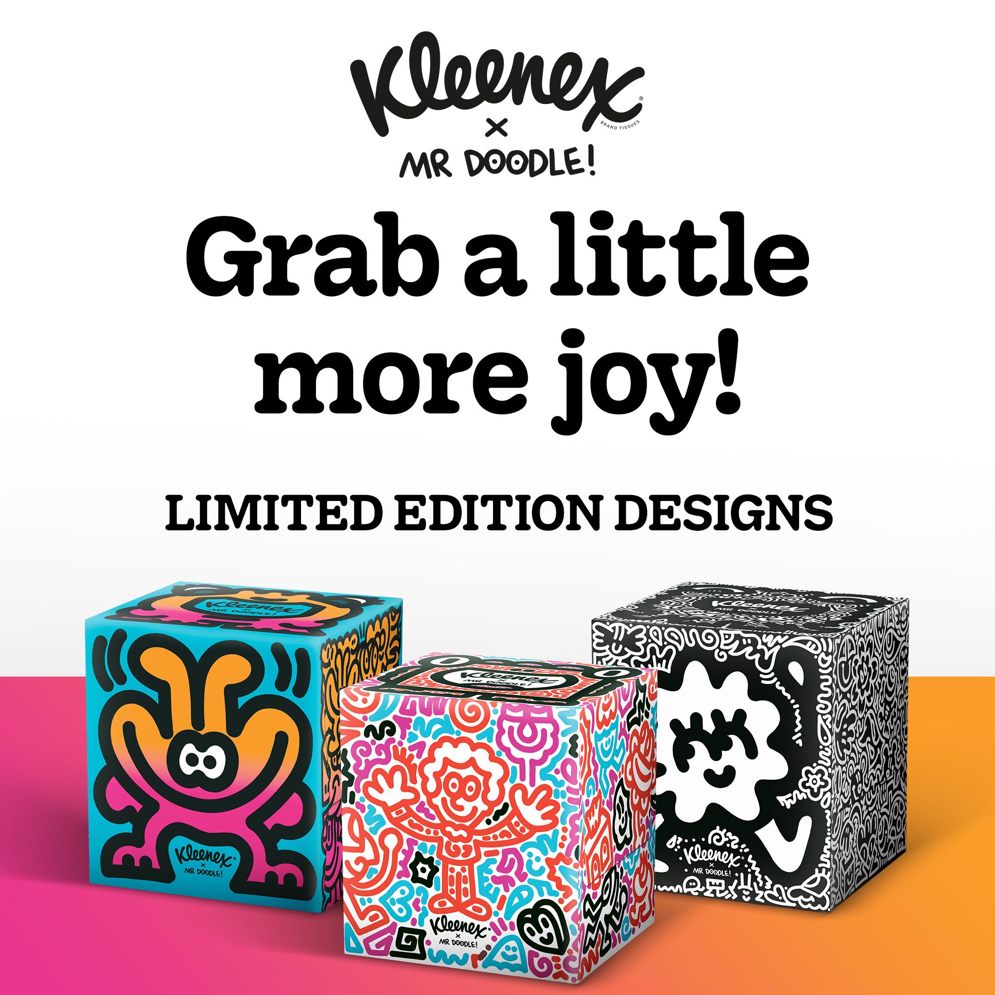 Kleenex Tissues Mr Doodle Cube Tissues Box, Limited Edition x48 thumbnail 2