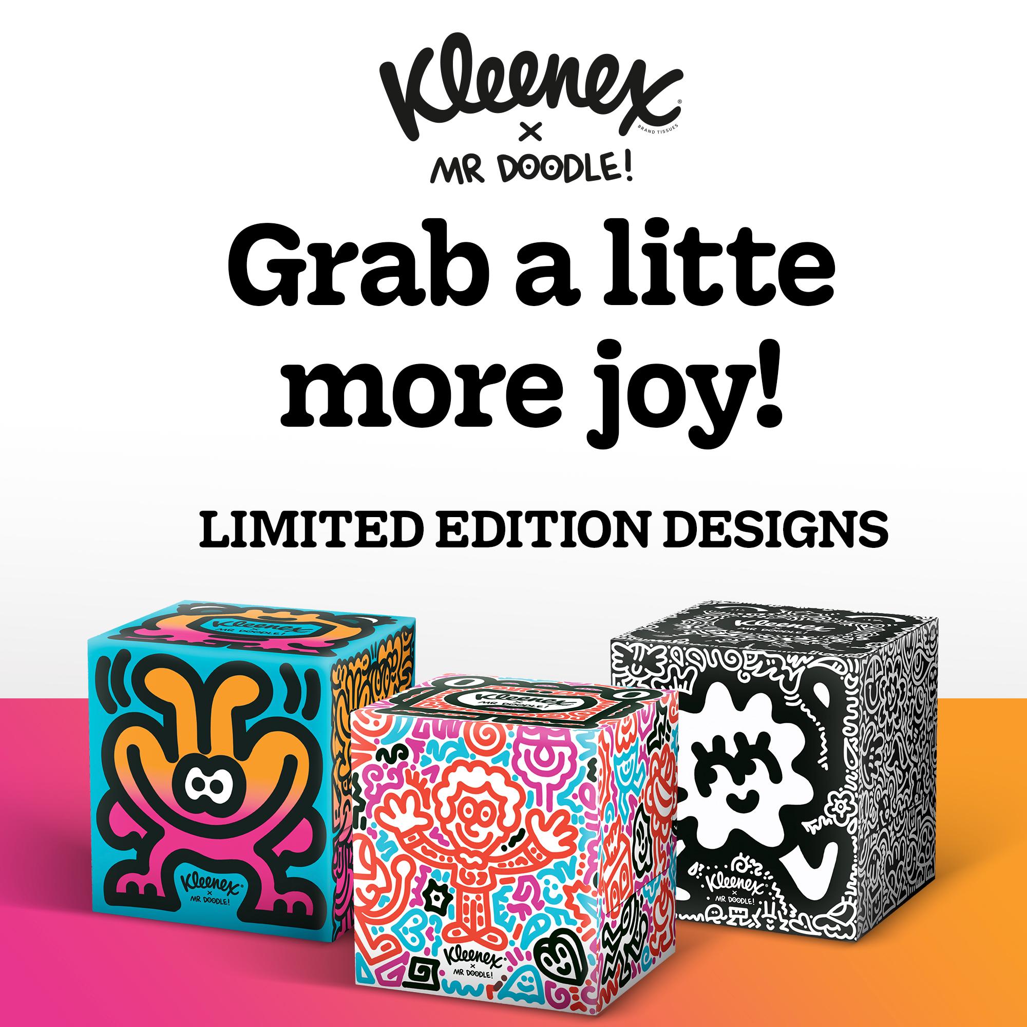 Kleenex Tissues Mr Doodle Cube Tissues Box, Limited Edition x48 thumbnail 4