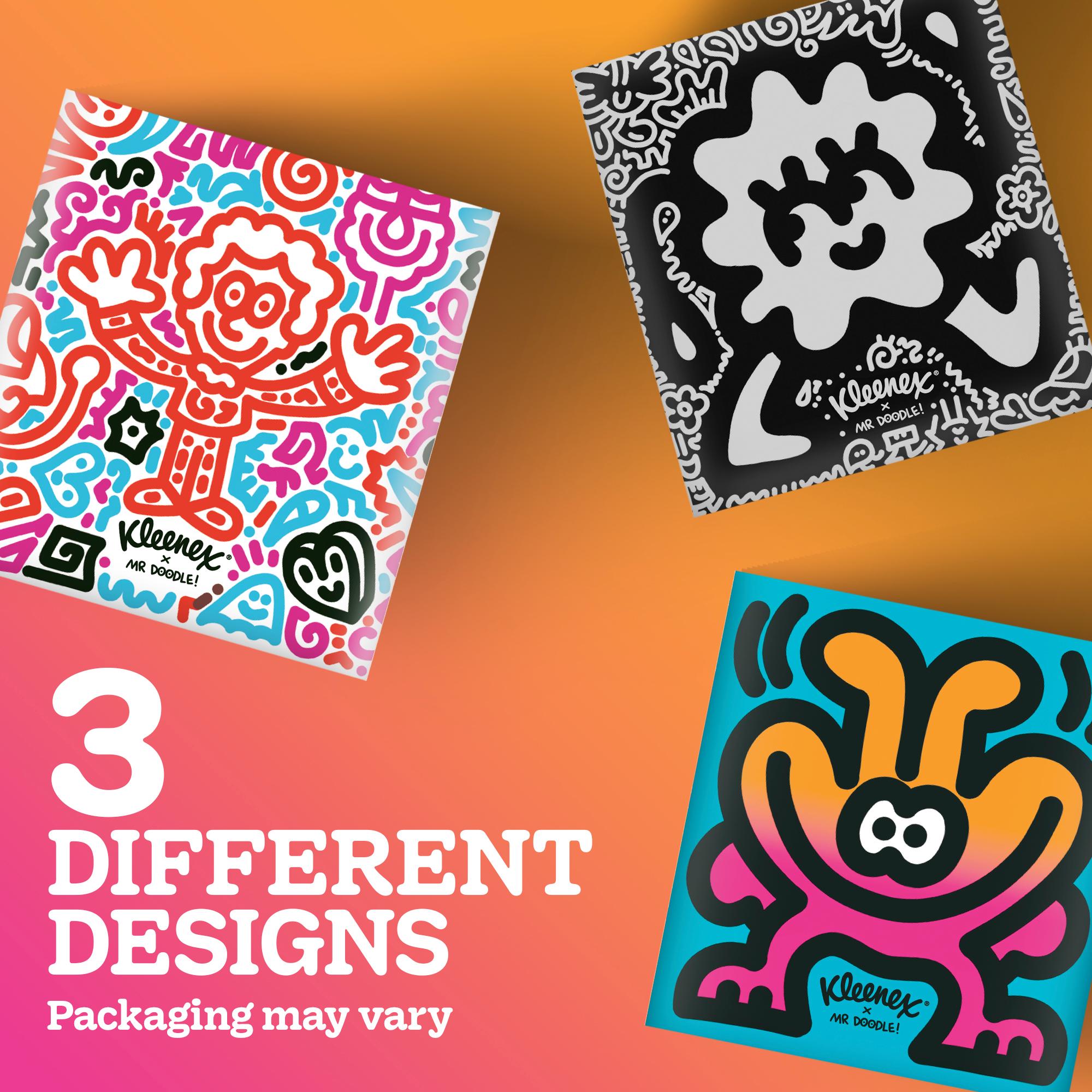 Kleenex Tissues Mr Doodle Cube Tissues Box, Limited Edition x48 thumbnail 5