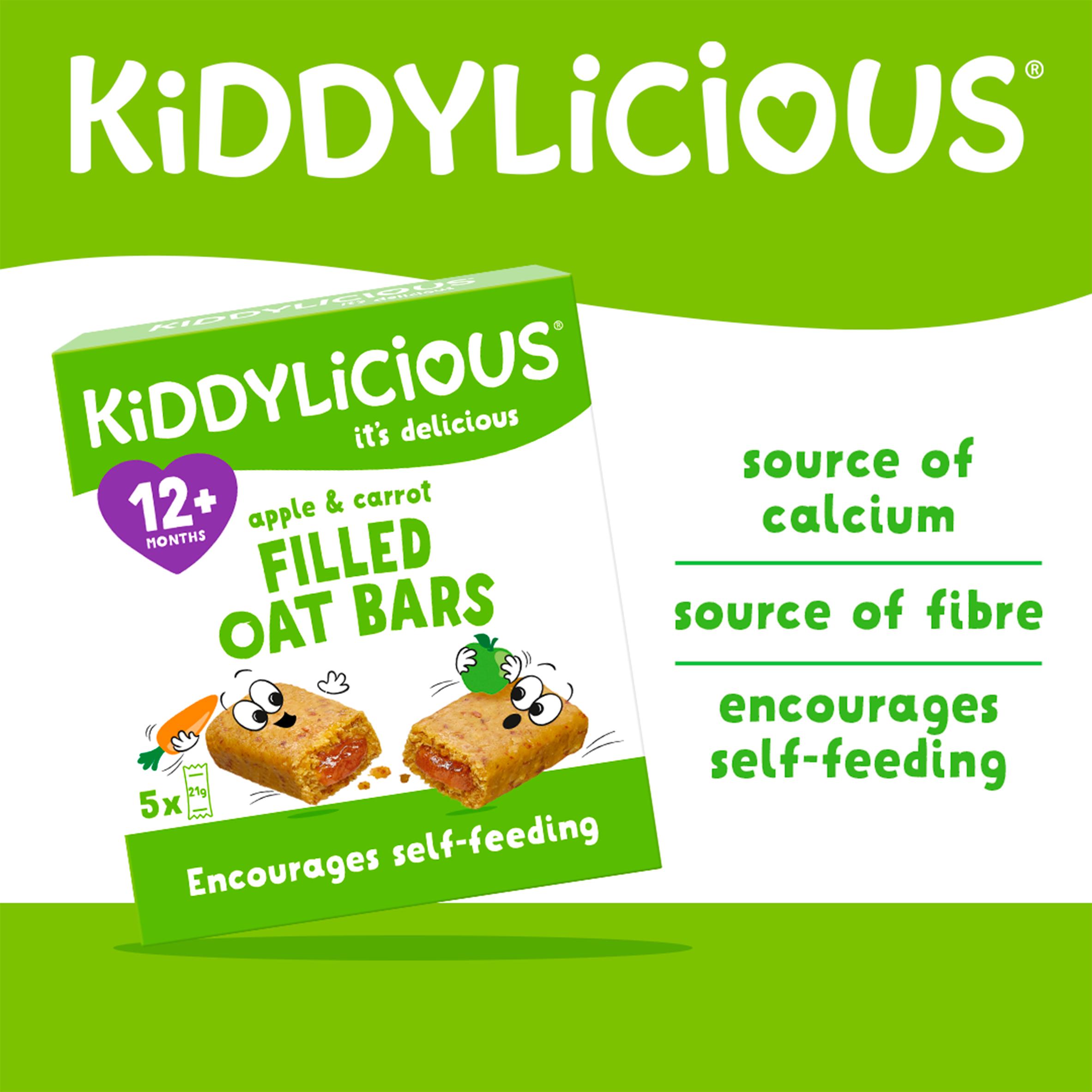 Kiddylicious Apple & Carrot Filled Oat Bars 12+ Months 5 x 21g thumbnail 2